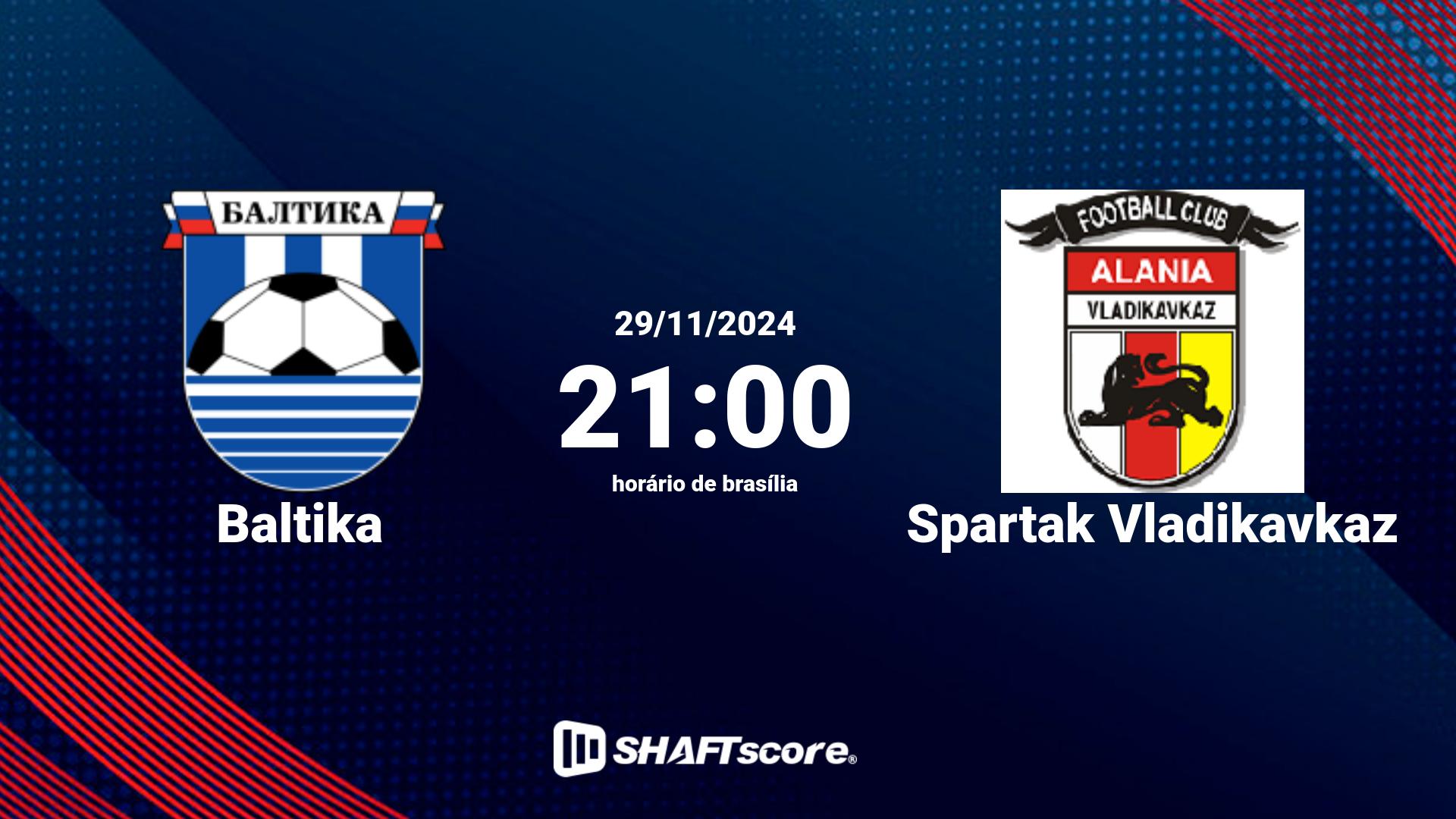 Estatísticas do jogo Baltika vs Spartak Vladikavkaz 29.11 21:00