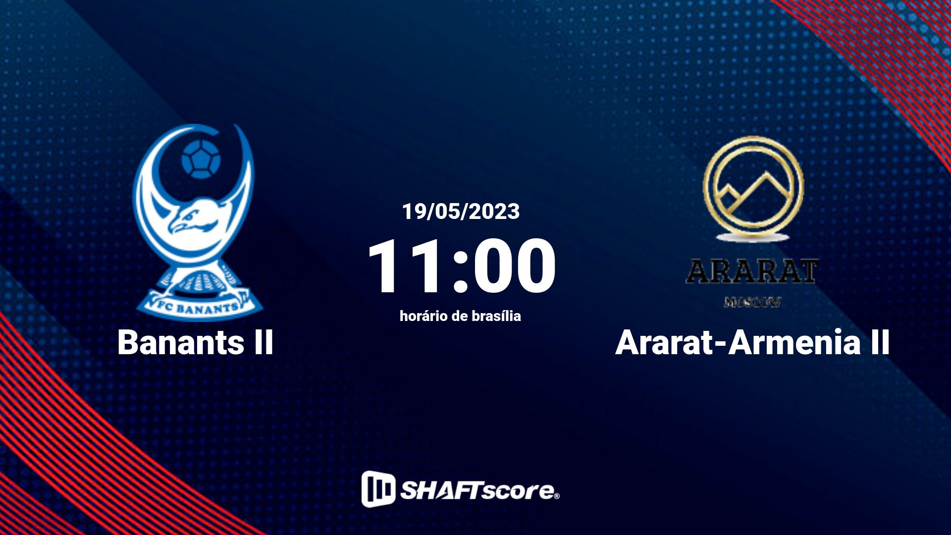 Estatísticas do jogo Banants II vs Ararat-Armenia II 19.05 11:00