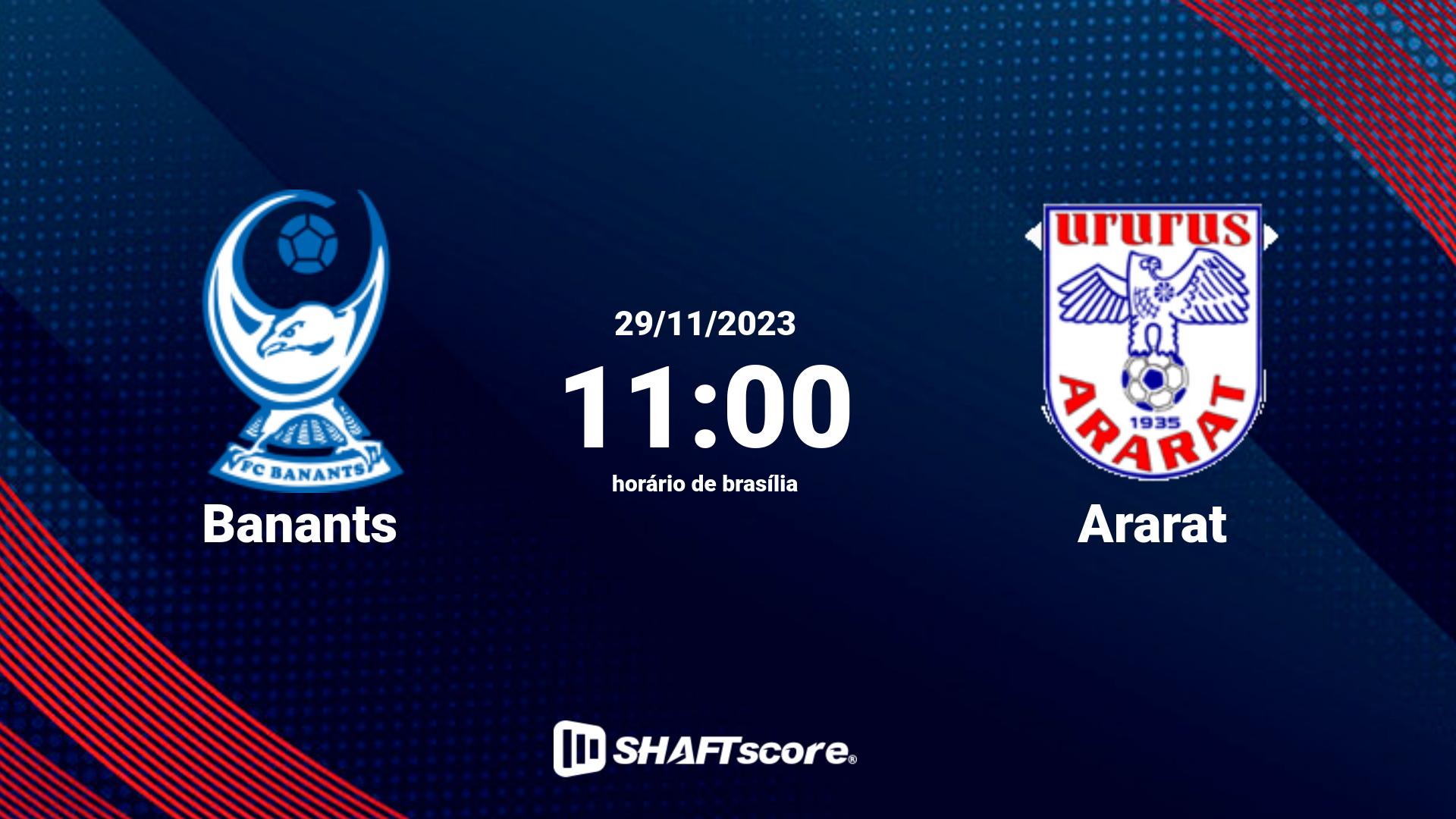 Estatísticas do jogo Banants vs Ararat 29.11 11:00