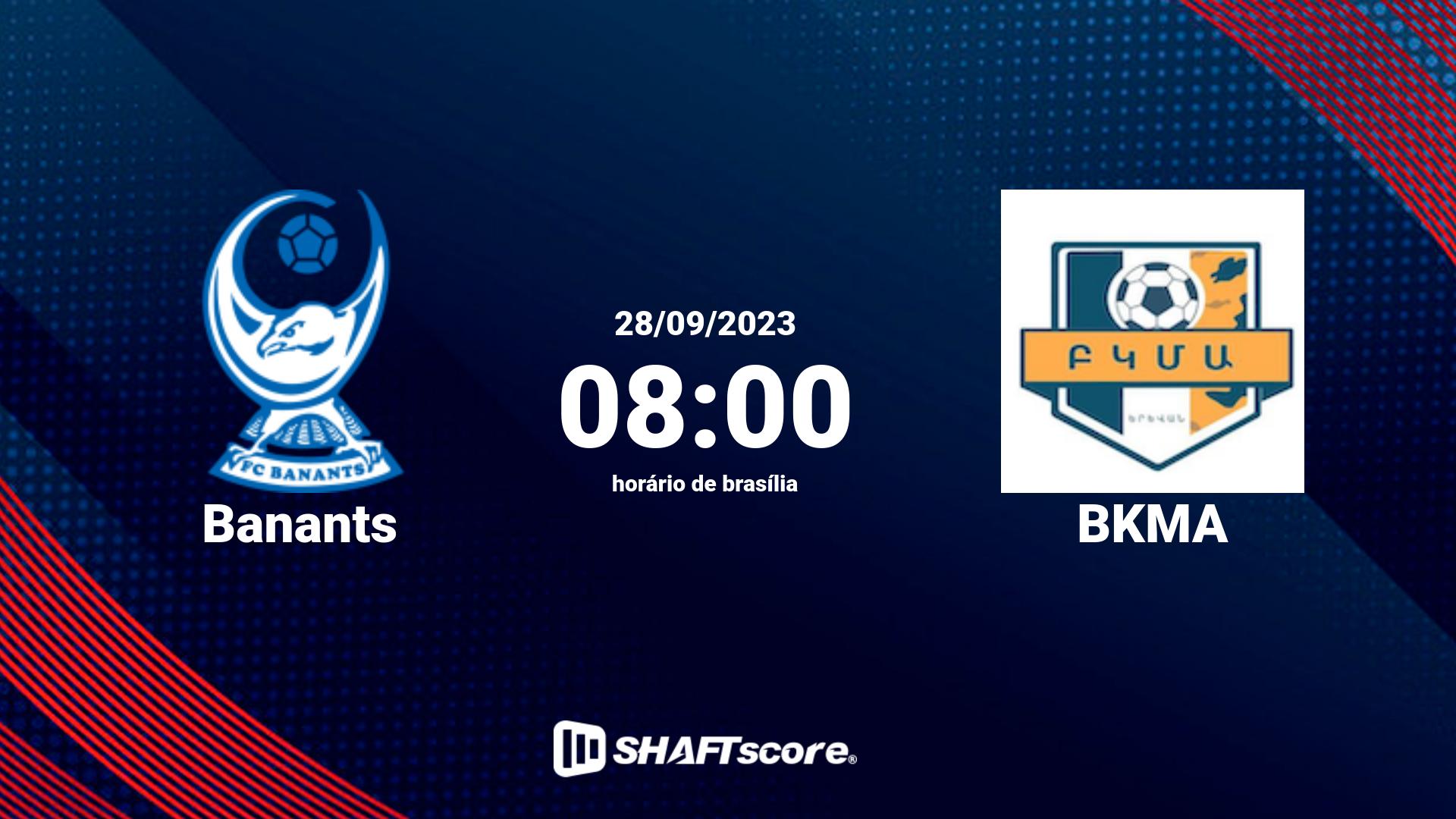 Estatísticas do jogo Banants vs BKMA 28.09 08:00