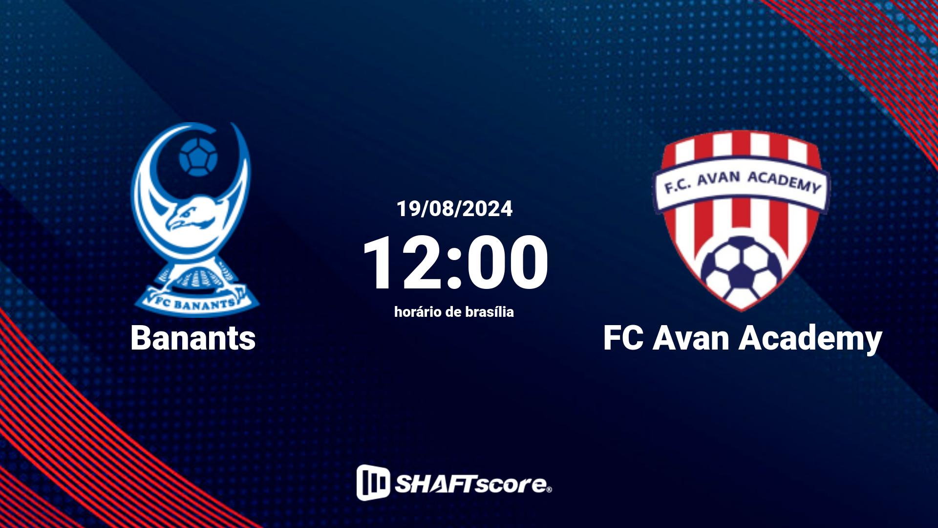 Estatísticas do jogo Banants vs FC Avan Academy 19.08 12:00