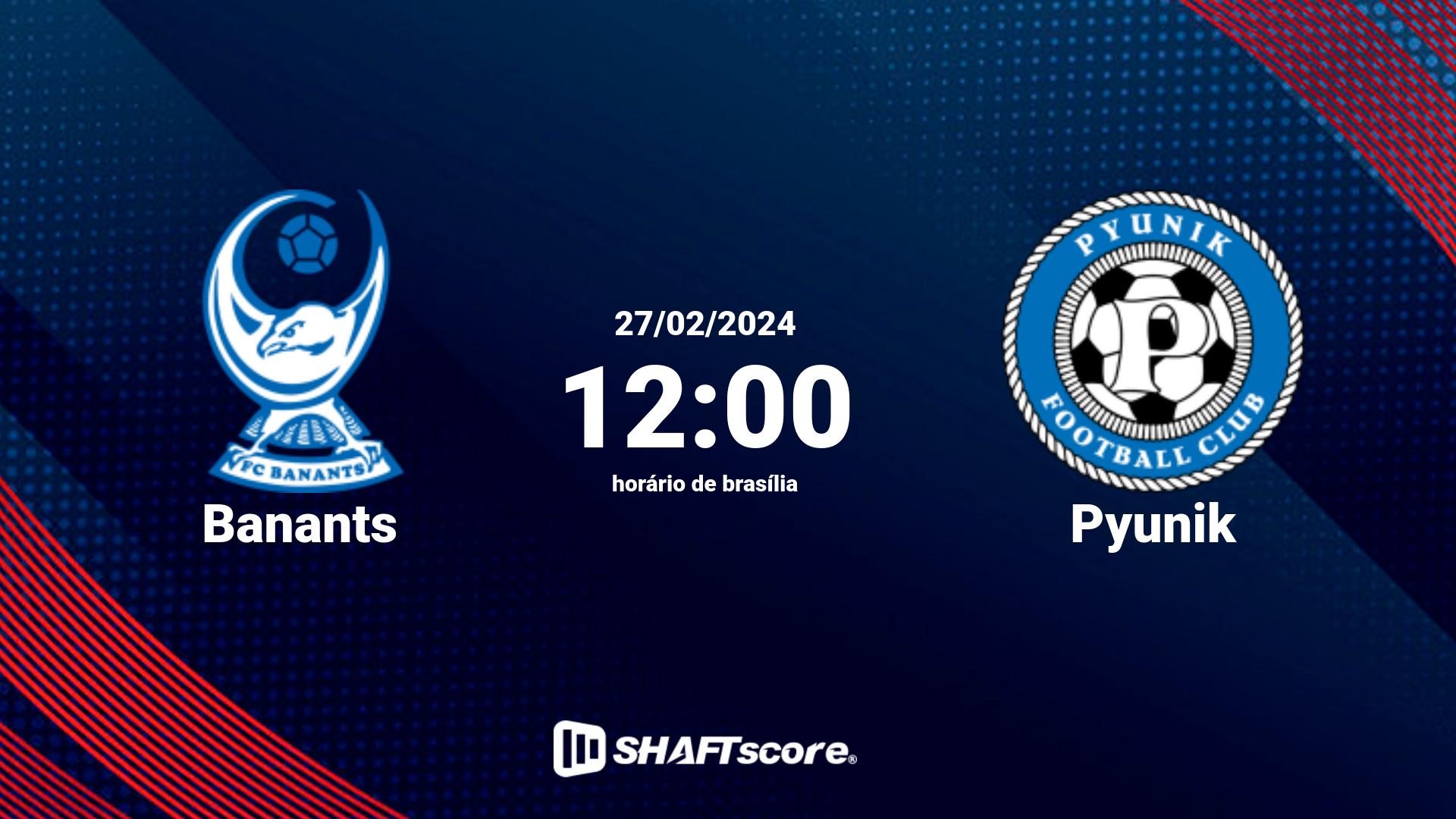 Estatísticas do jogo Banants vs Pyunik 27.02 12:00