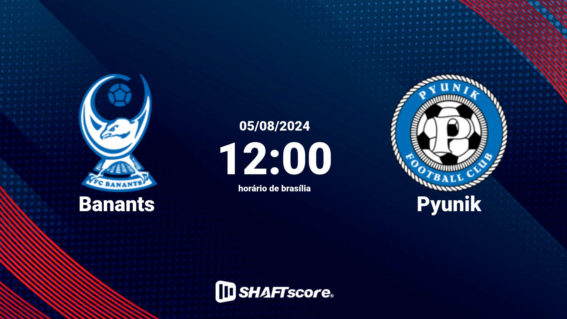 Estatísticas do jogo Banants vs Pyunik 05.08 12:00