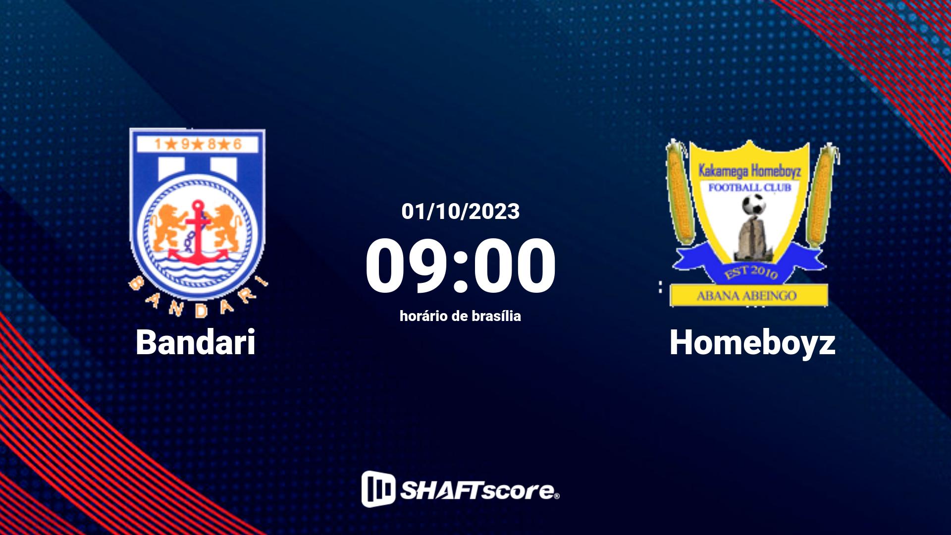 Estatísticas do jogo Bandari vs Homeboyz 01.10 09:00