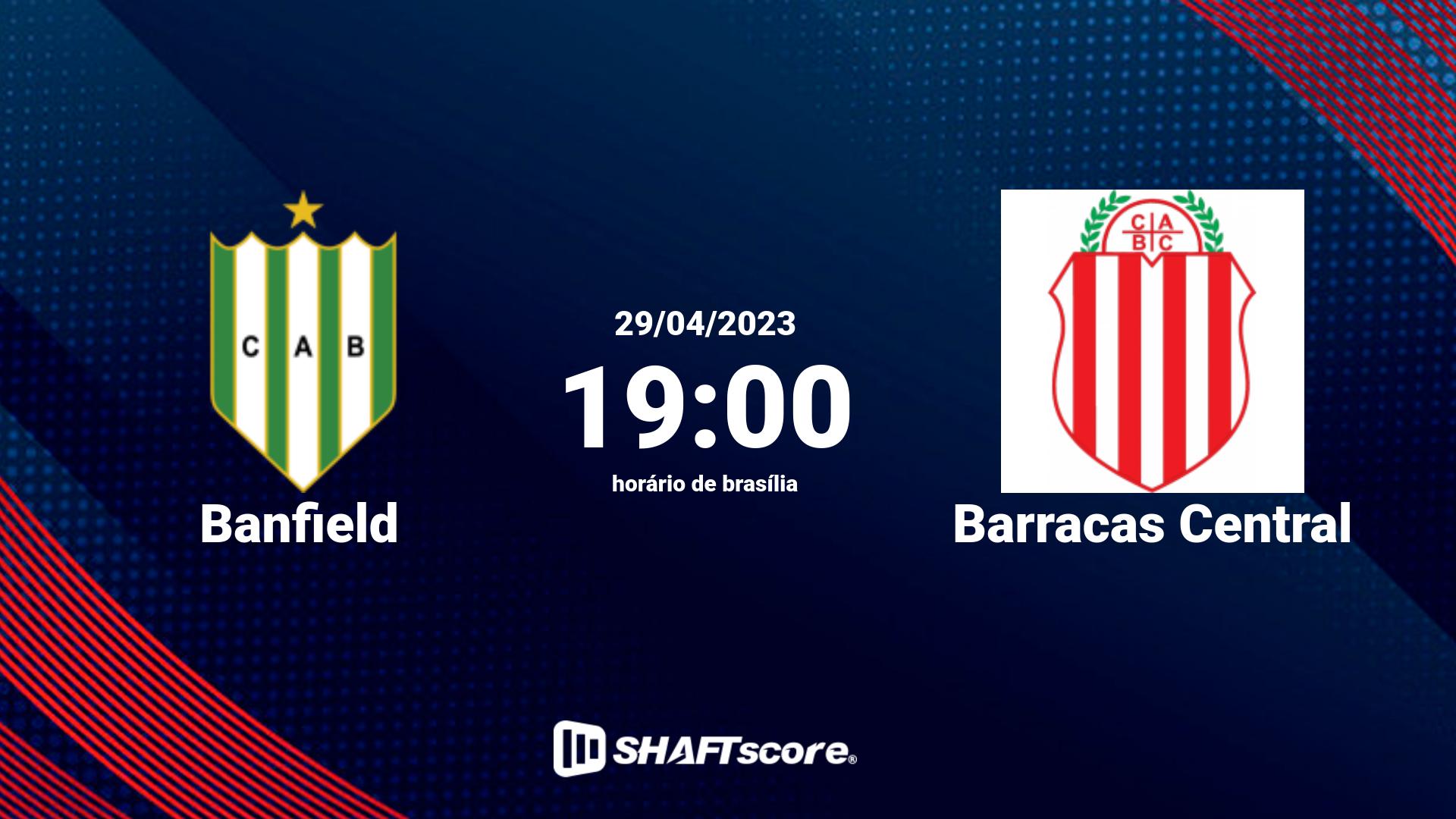 Estatísticas do jogo Banfield vs Barracas Central 29.04 19:00