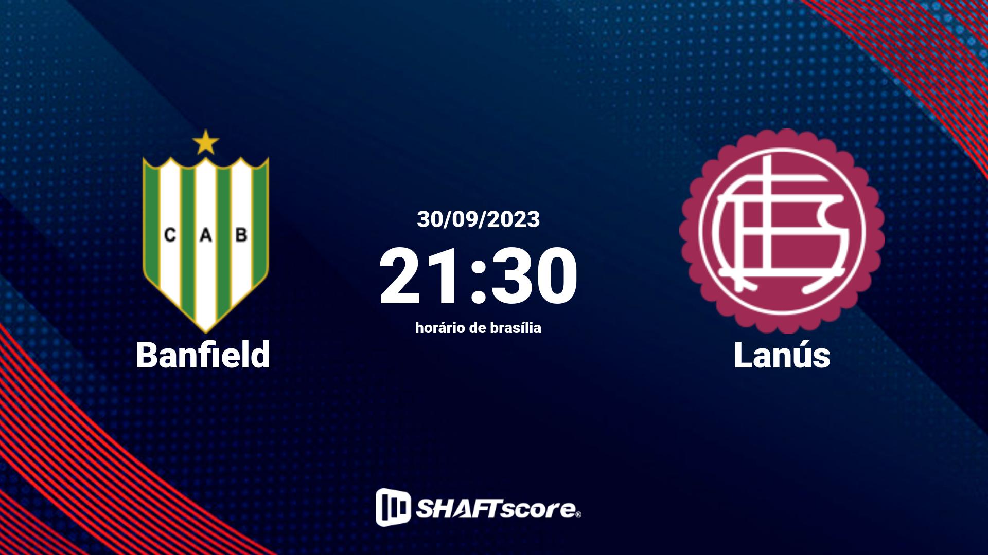 Estatísticas do jogo Banfield vs Lanús 30.09 21:30