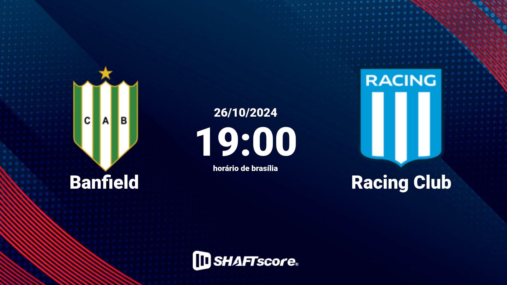 Estatísticas do jogo Banfield vs Racing Club 26.10 19:00