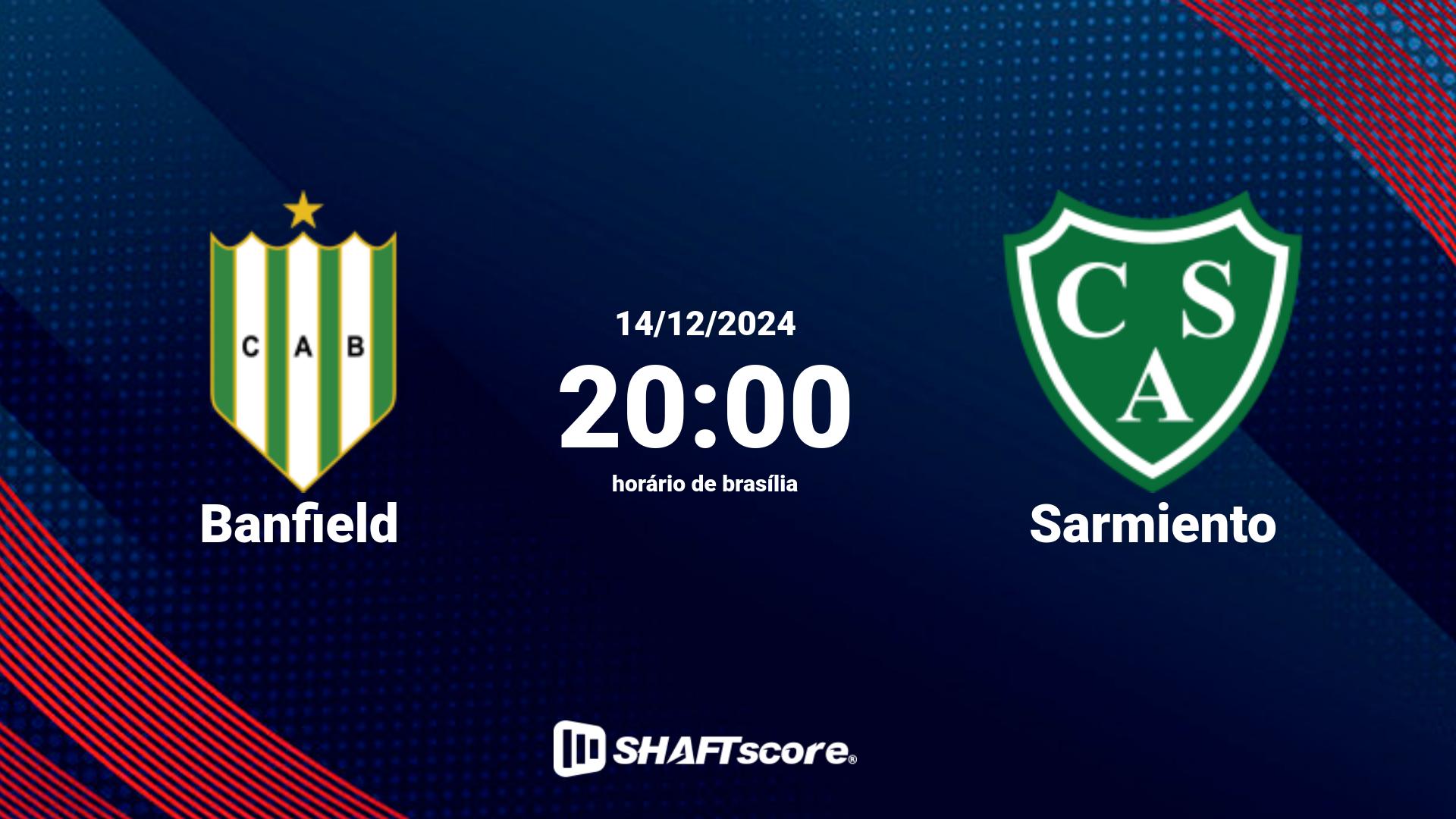 Estatísticas do jogo Banfield vs Sarmiento 14.12 20:00