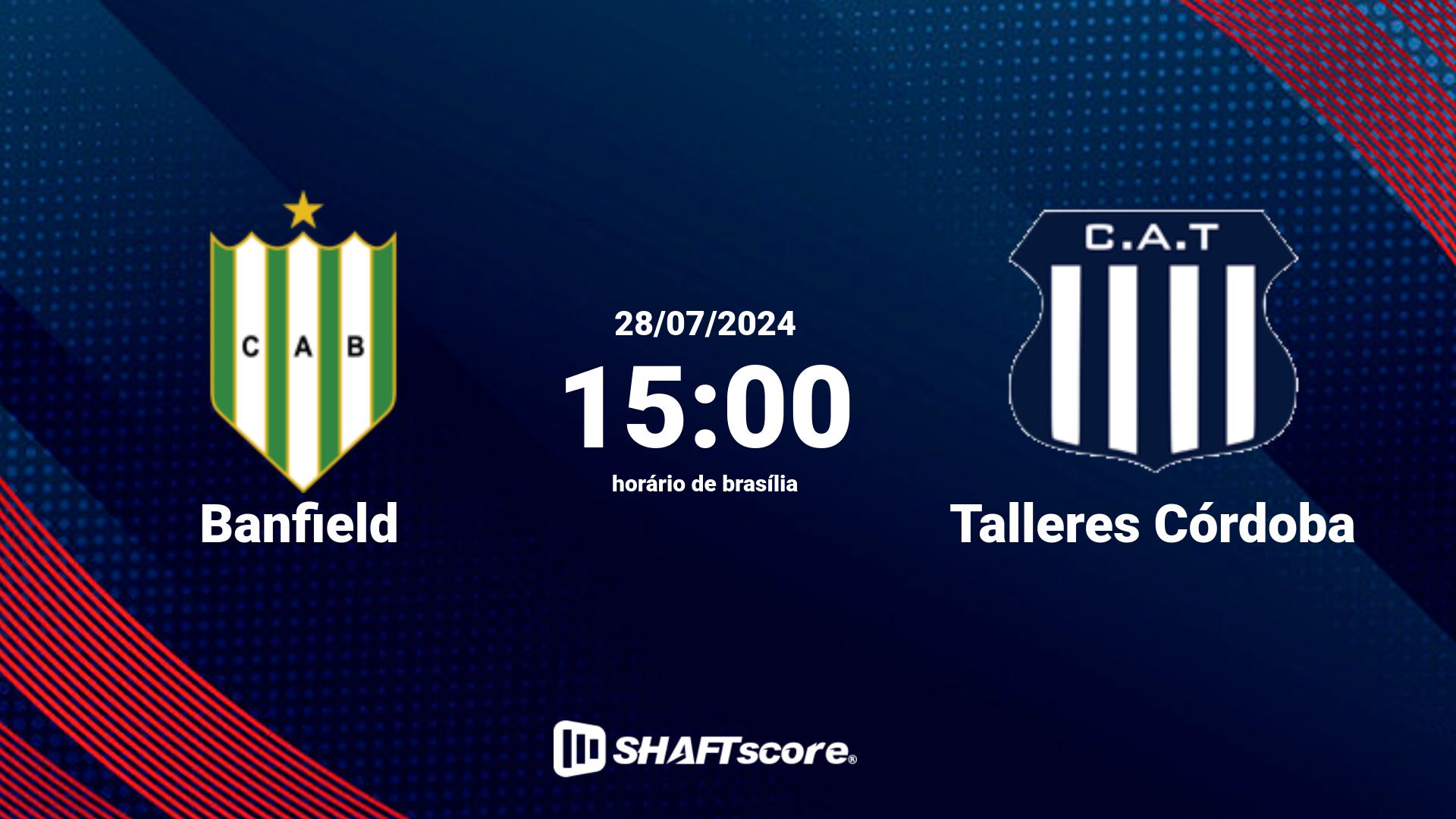 Estatísticas do jogo Banfield vs Talleres Córdoba 28.07 15:00