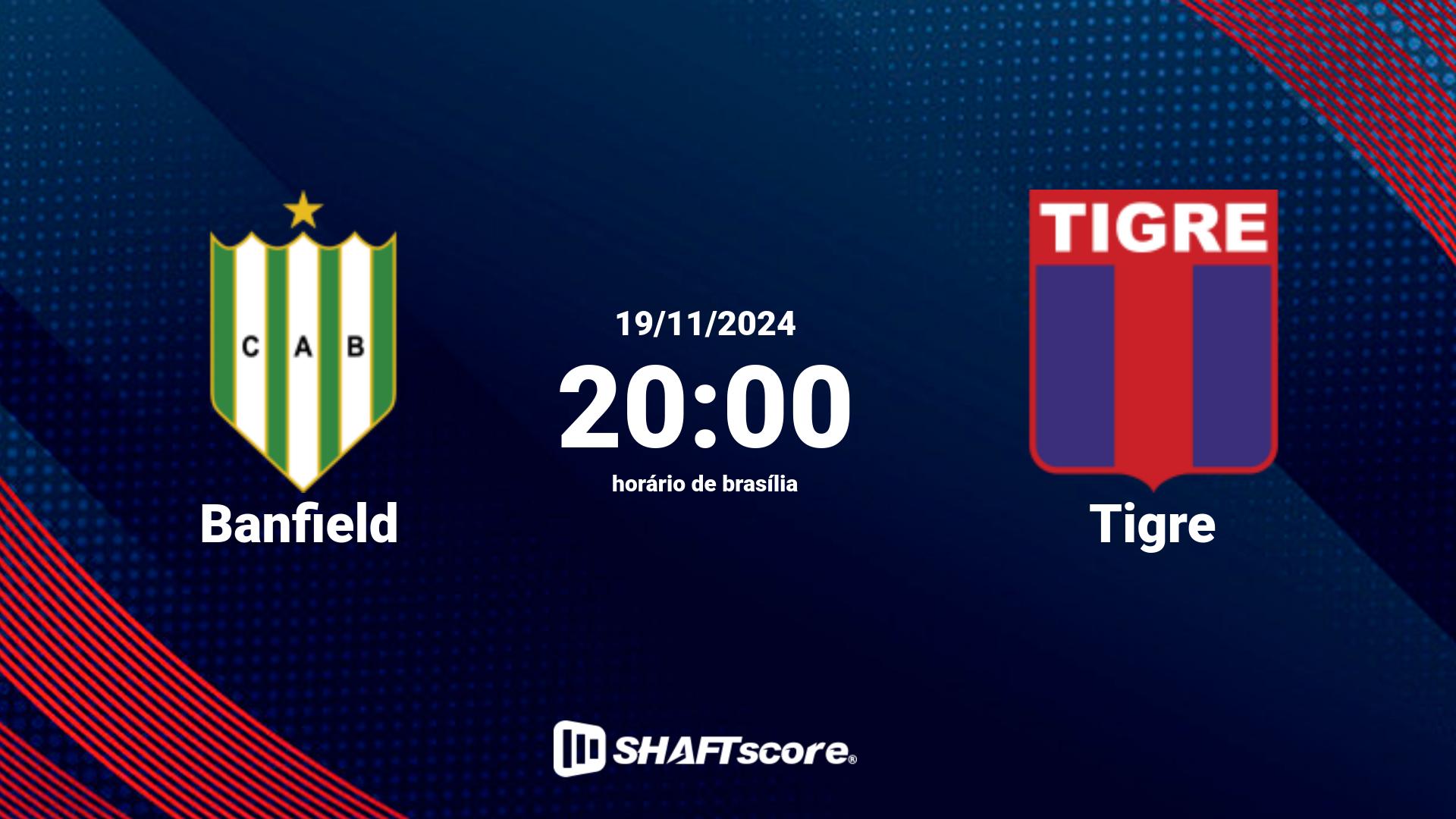 Estatísticas do jogo Banfield vs Tigre 19.11 20:00