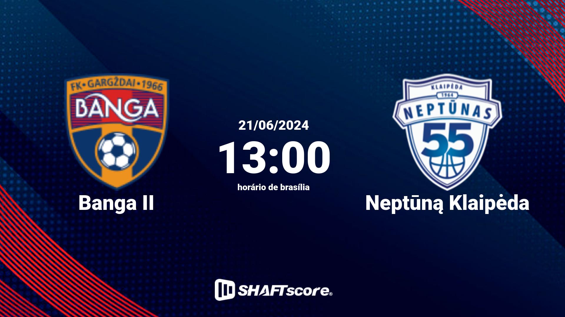 Estatísticas do jogo Banga II vs Neptūną Klaipėda 21.06 13:00