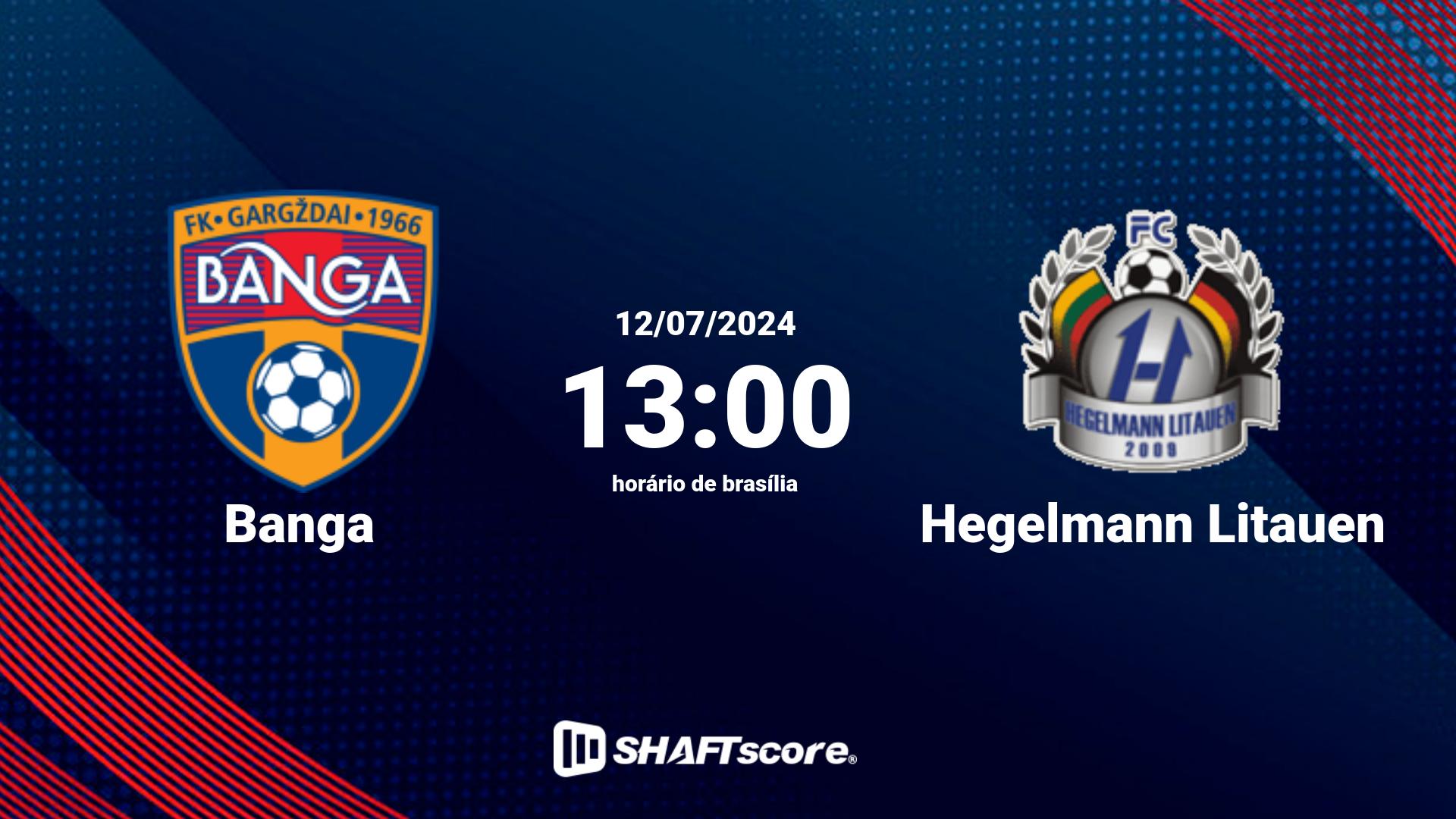 Estatísticas do jogo Banga vs Hegelmann Litauen 12.07 13:00
