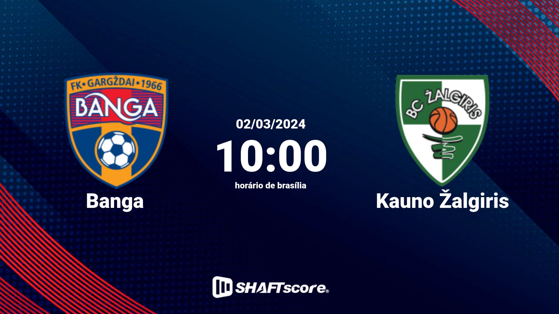 Estatísticas do jogo Banga vs Kauno Žalgiris 02.03 10:00