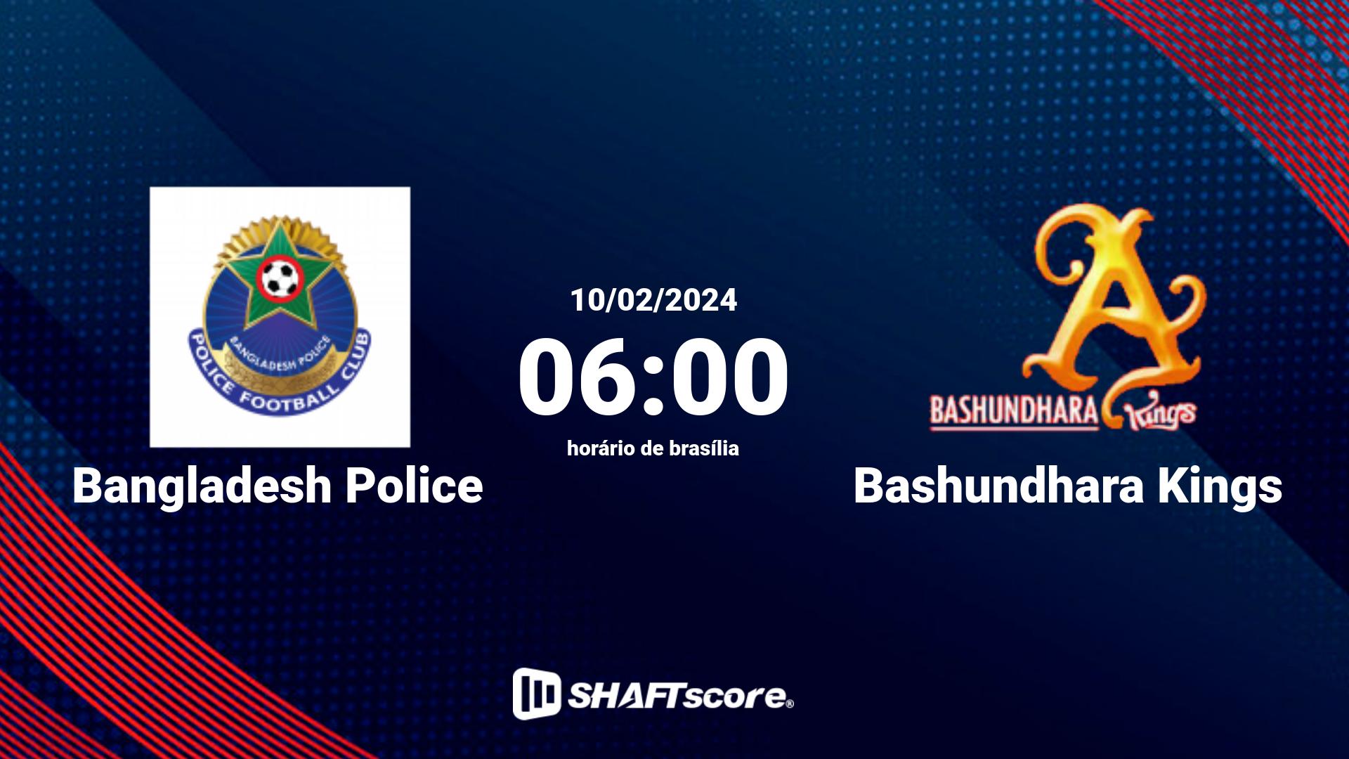 Estatísticas do jogo Bangladesh Police vs Bashundhara Kings 10.02 06:00