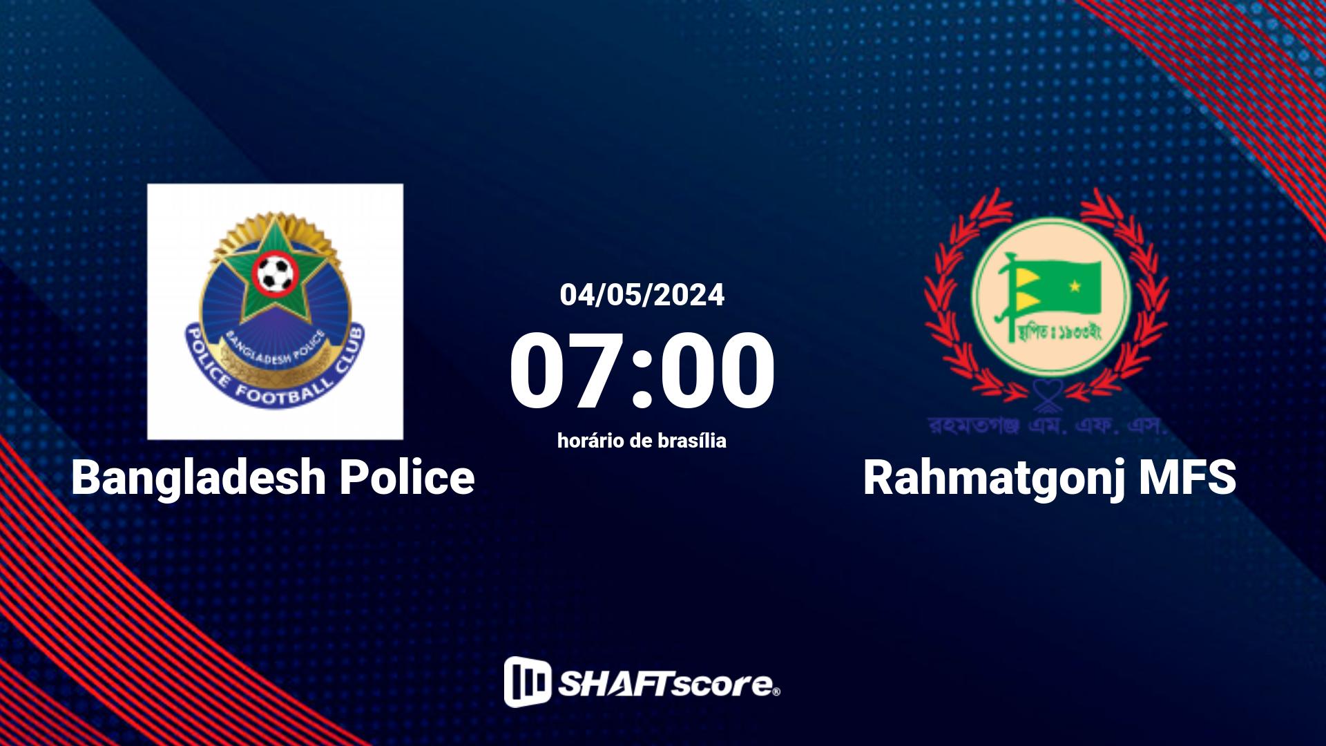 Estatísticas do jogo Bangladesh Police vs Rahmatgonj MFS 04.05 07:00