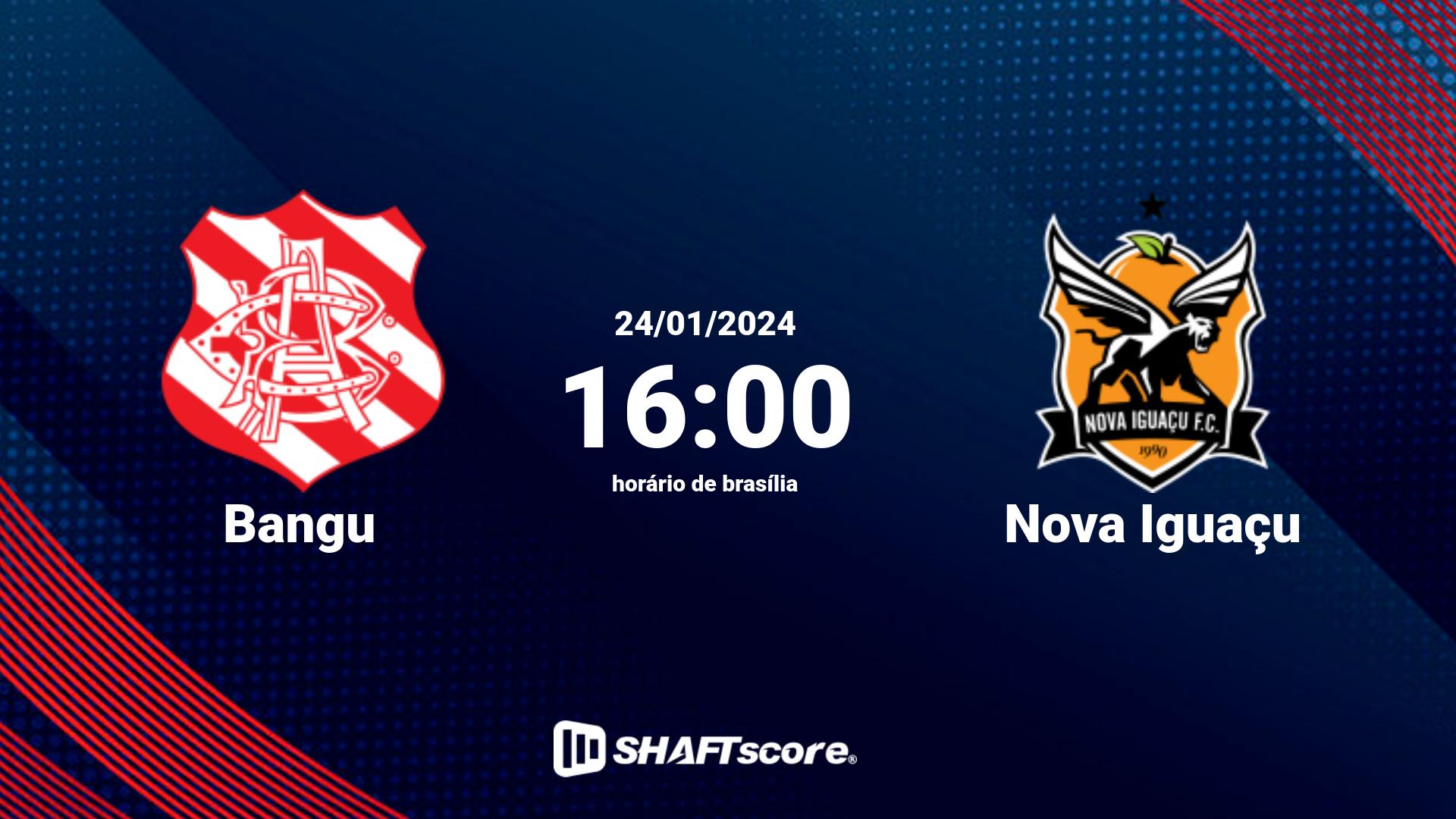 Estatísticas do jogo Bangu vs Nova Iguaçu 24.01 16:00