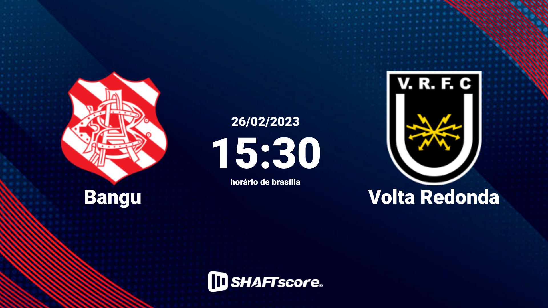 Estatísticas do jogo Bangu vs Volta Redonda 26.02 15:30