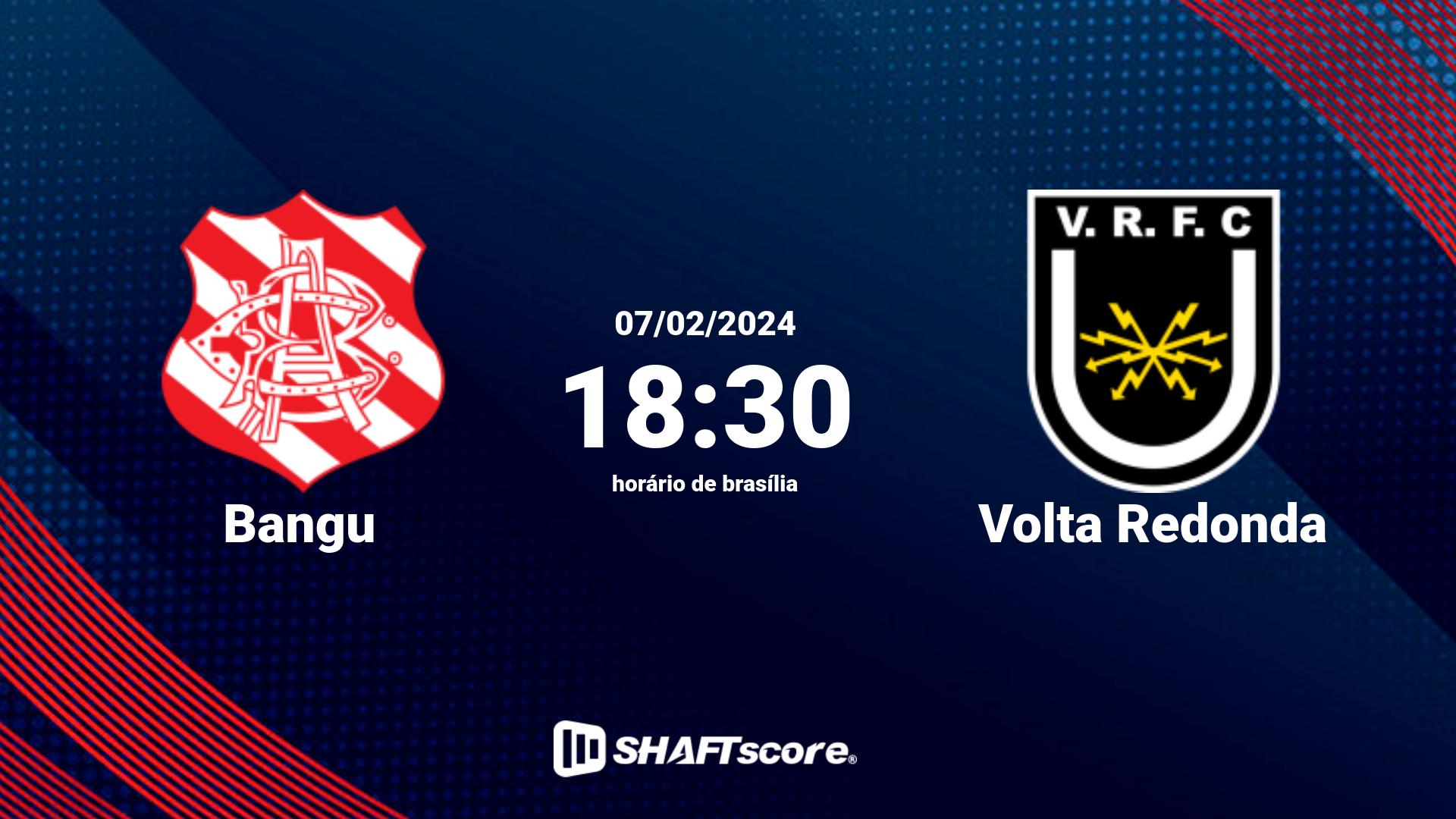 Estatísticas do jogo Bangu vs Volta Redonda 07.02 18:30