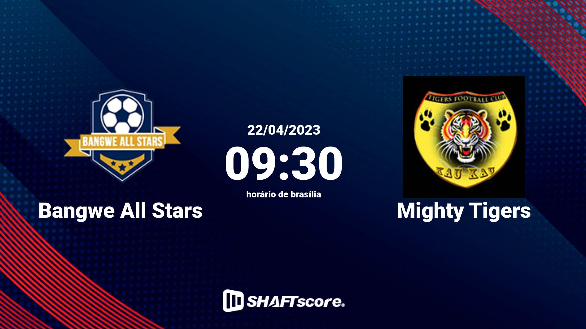 Estatísticas do jogo Bangwe All Stars vs Mighty Tigers 22.04 09:30