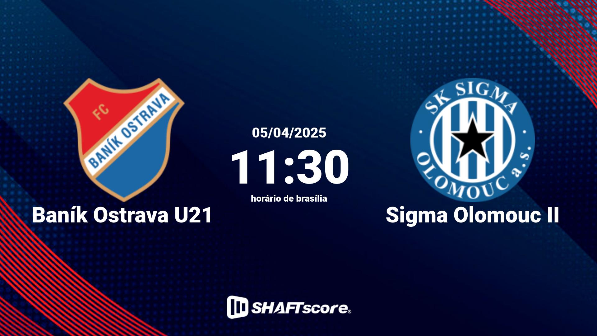 Estatísticas do jogo Baník Ostrava U21 vs Sigma Olomouc II 05.04 11:30