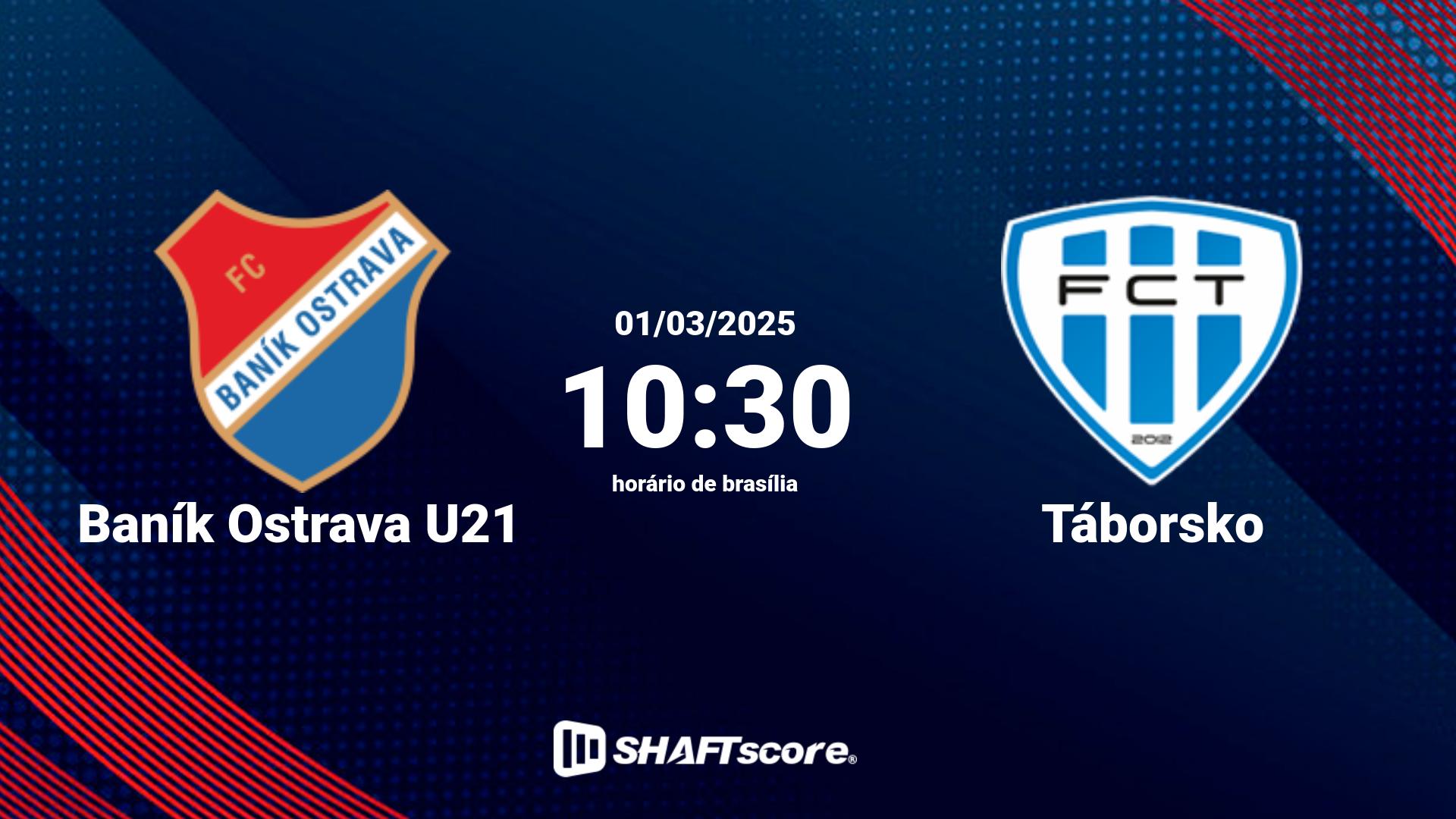 Estatísticas do jogo Baník Ostrava U21 vs Táborsko 01.03 10:30