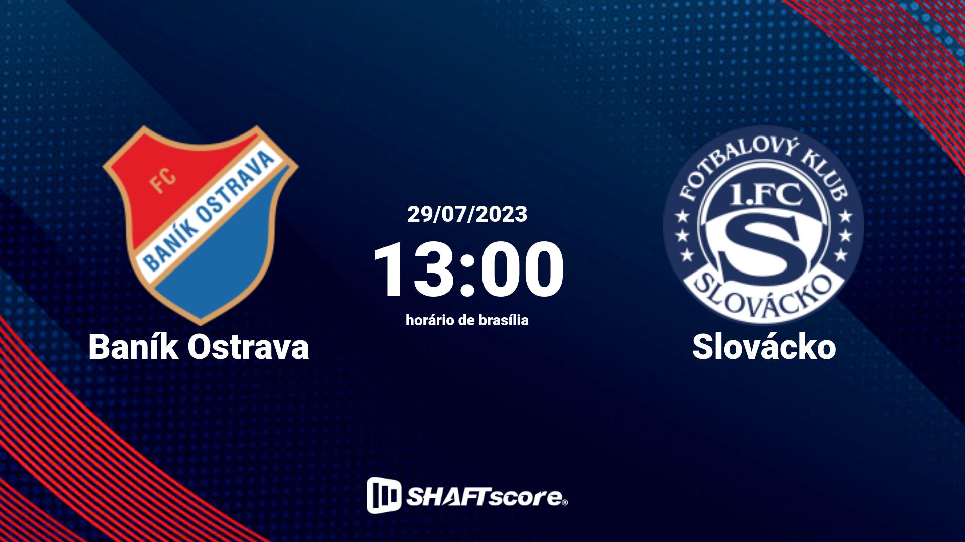 Estatísticas do jogo Baník Ostrava vs Slovácko 29.07 13:00