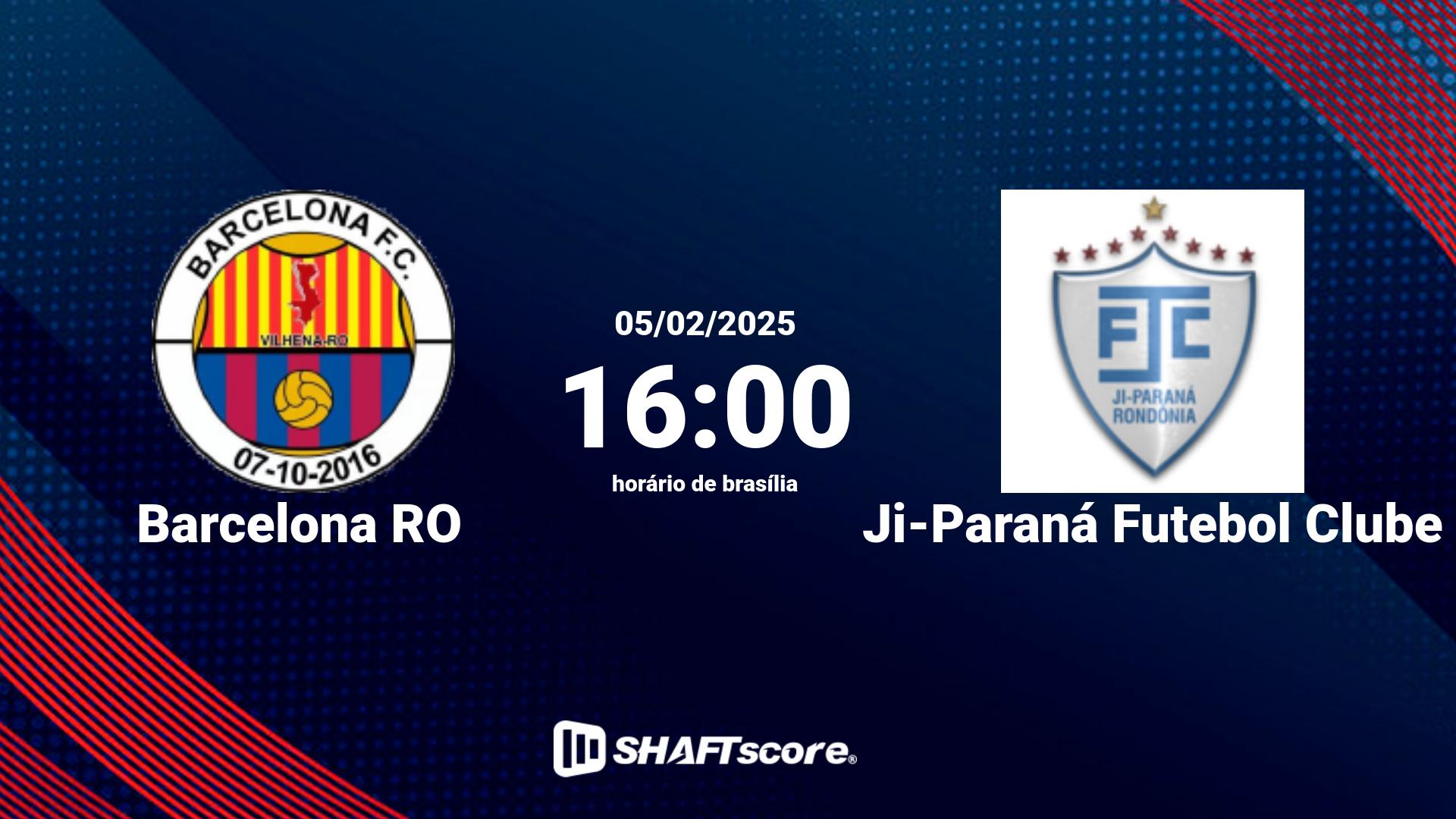 Estatísticas do jogo Barcelona RO vs Ji-Paraná Futebol Clube 05.02 16:00