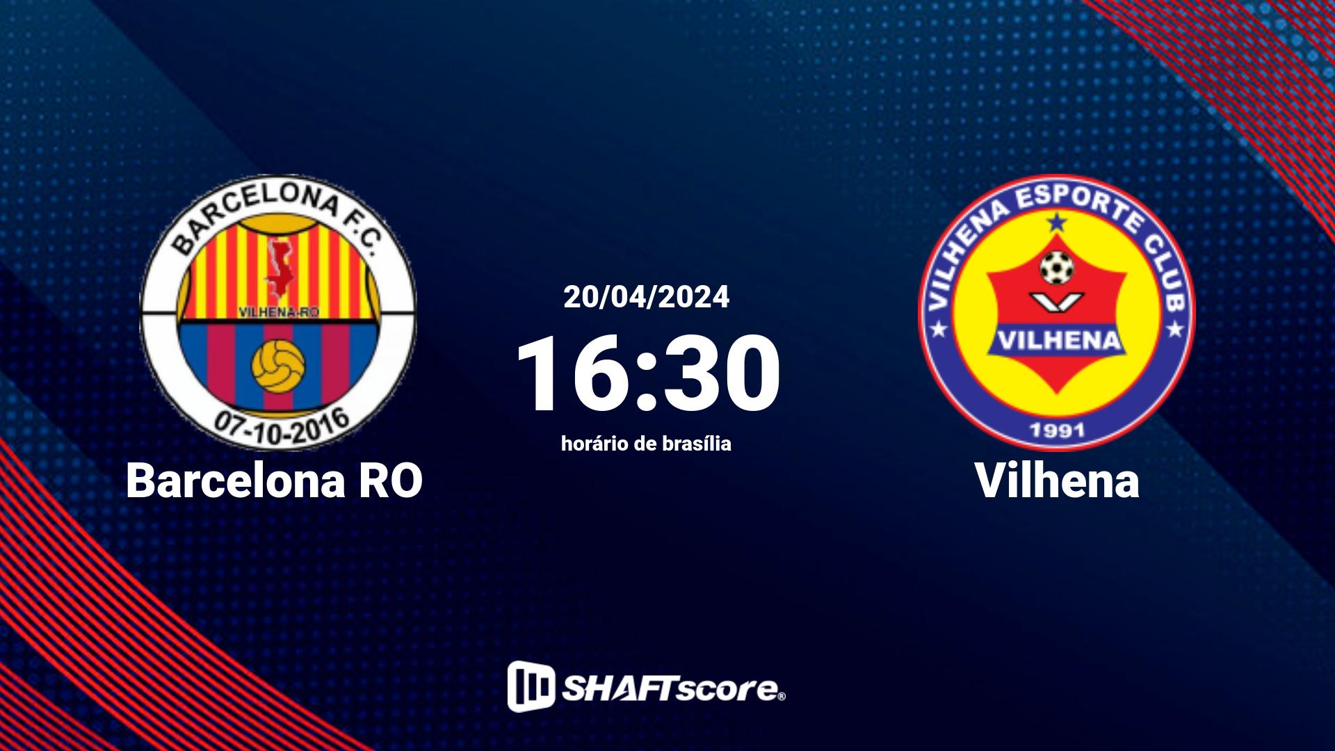 Estatísticas do jogo Barcelona RO vs Vilhena 20.04 16:30