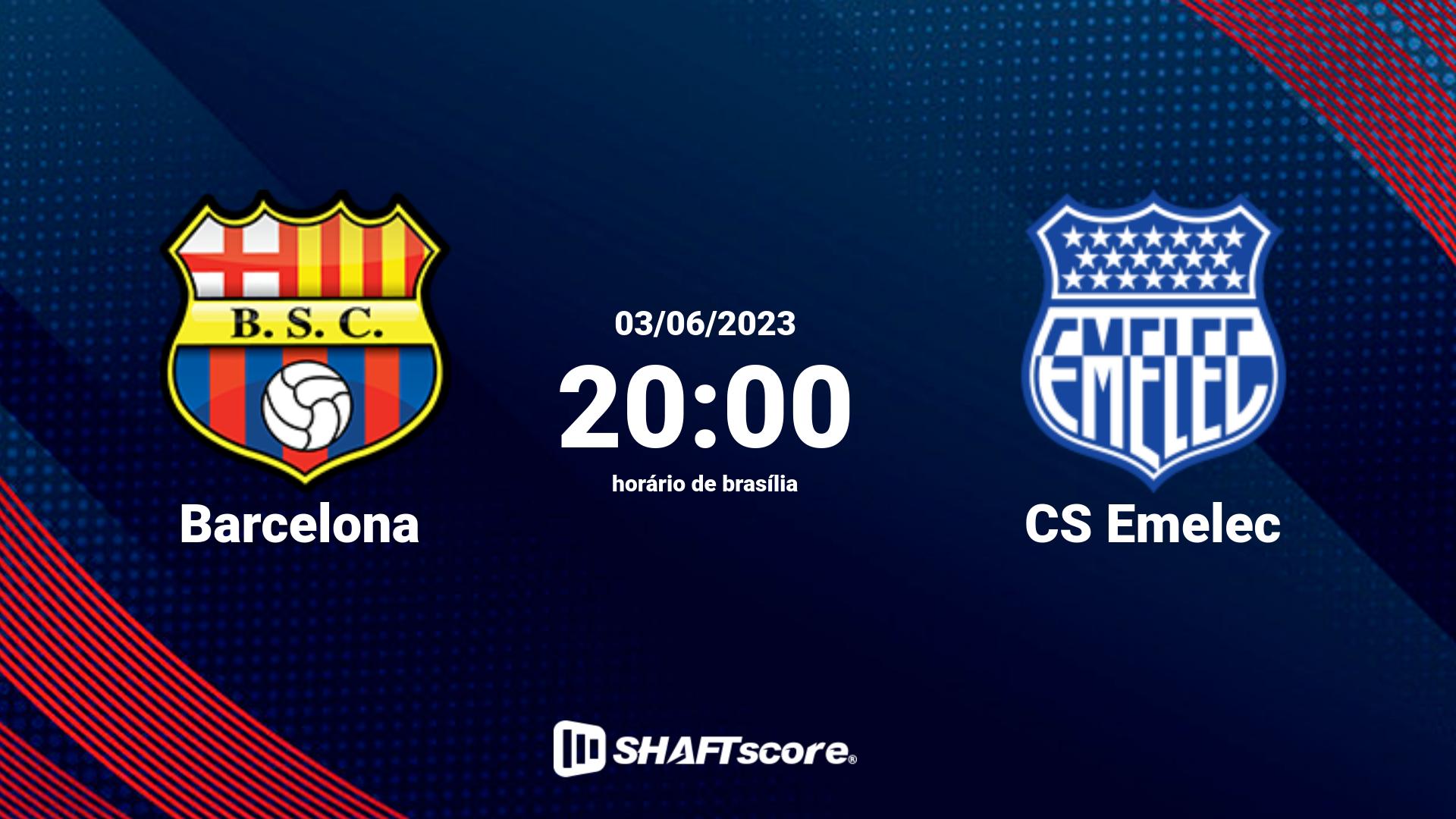 Estatísticas do jogo Barcelona vs CS Emelec 03.06 20:00