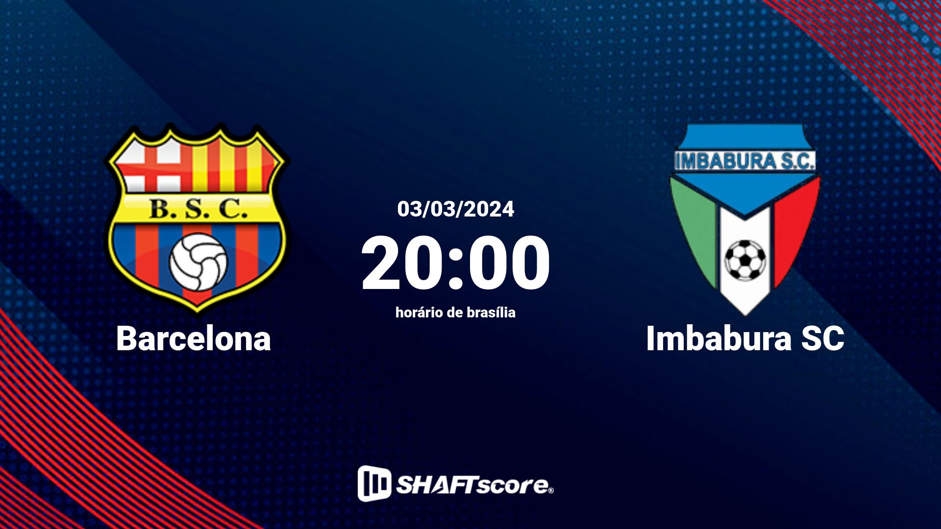 Estatísticas do jogo Barcelona vs Imbabura SC 03.03 20:00