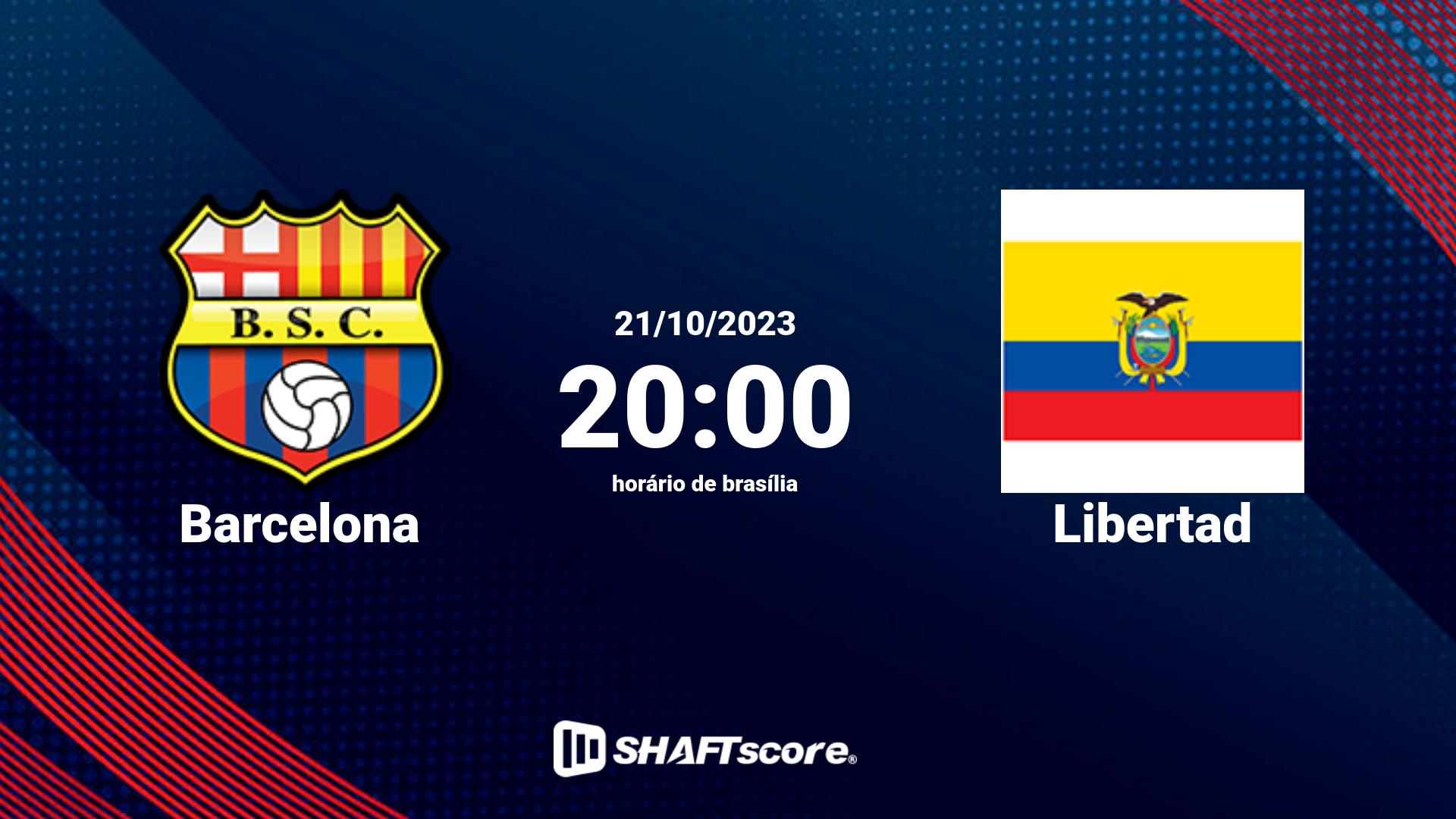 Estatísticas do jogo Barcelona vs Libertad 21.10 20:00