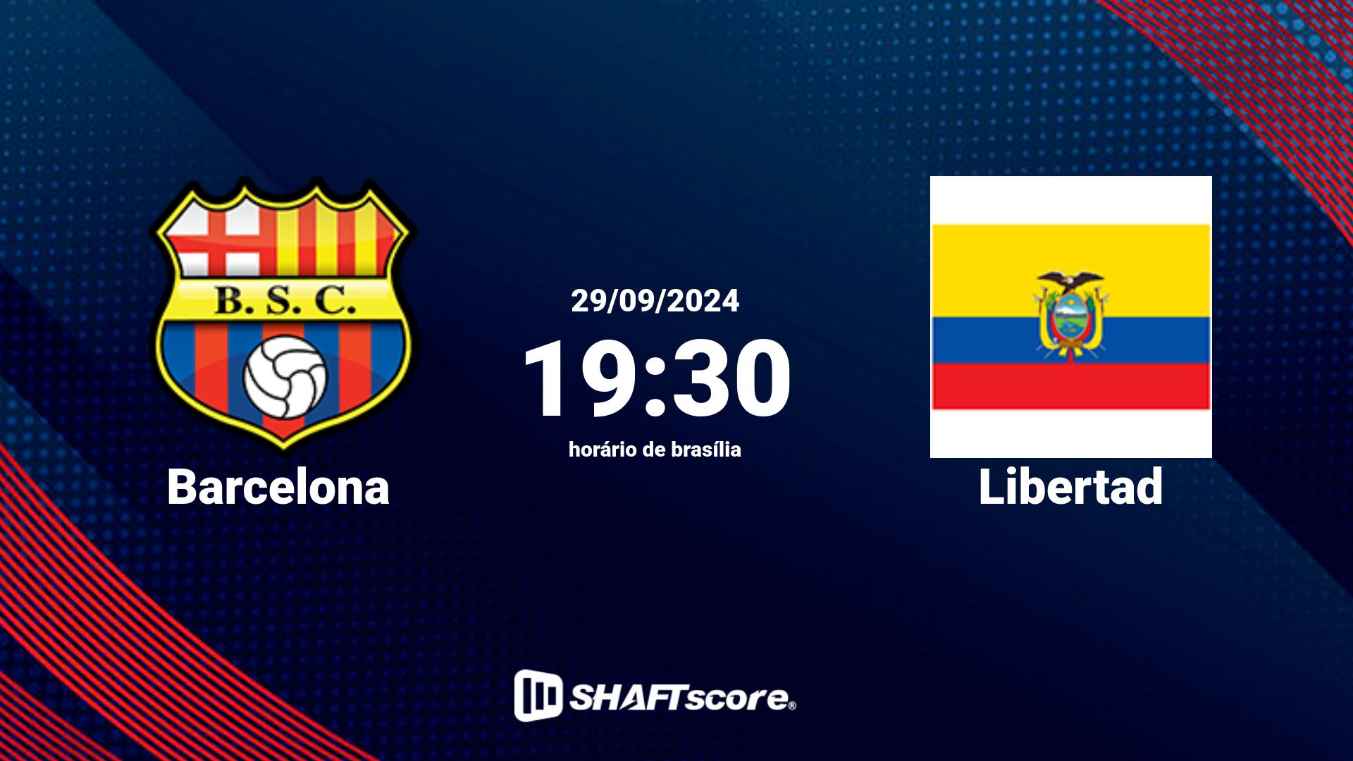 Estatísticas do jogo Barcelona vs Libertad 29.09 19:30