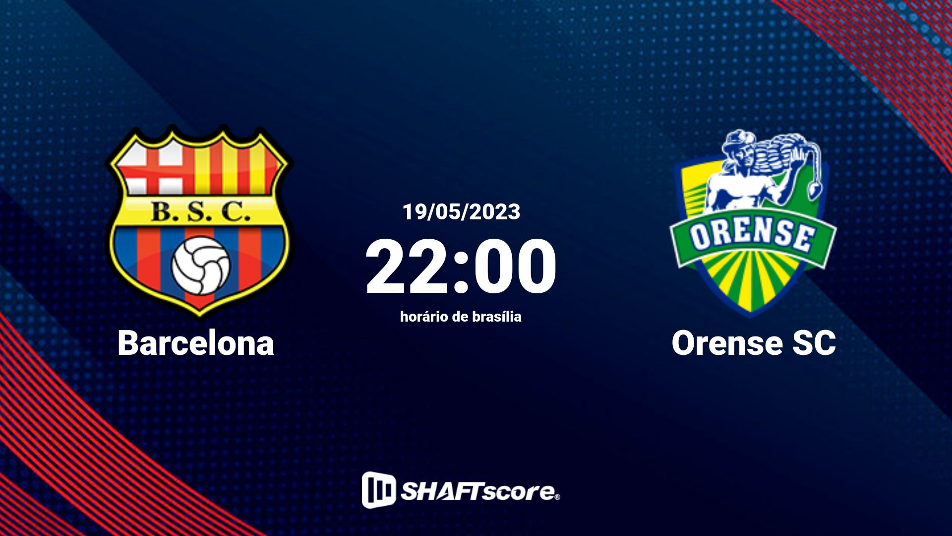 Estatísticas do jogo Barcelona vs Orense SC 19.05 22:00