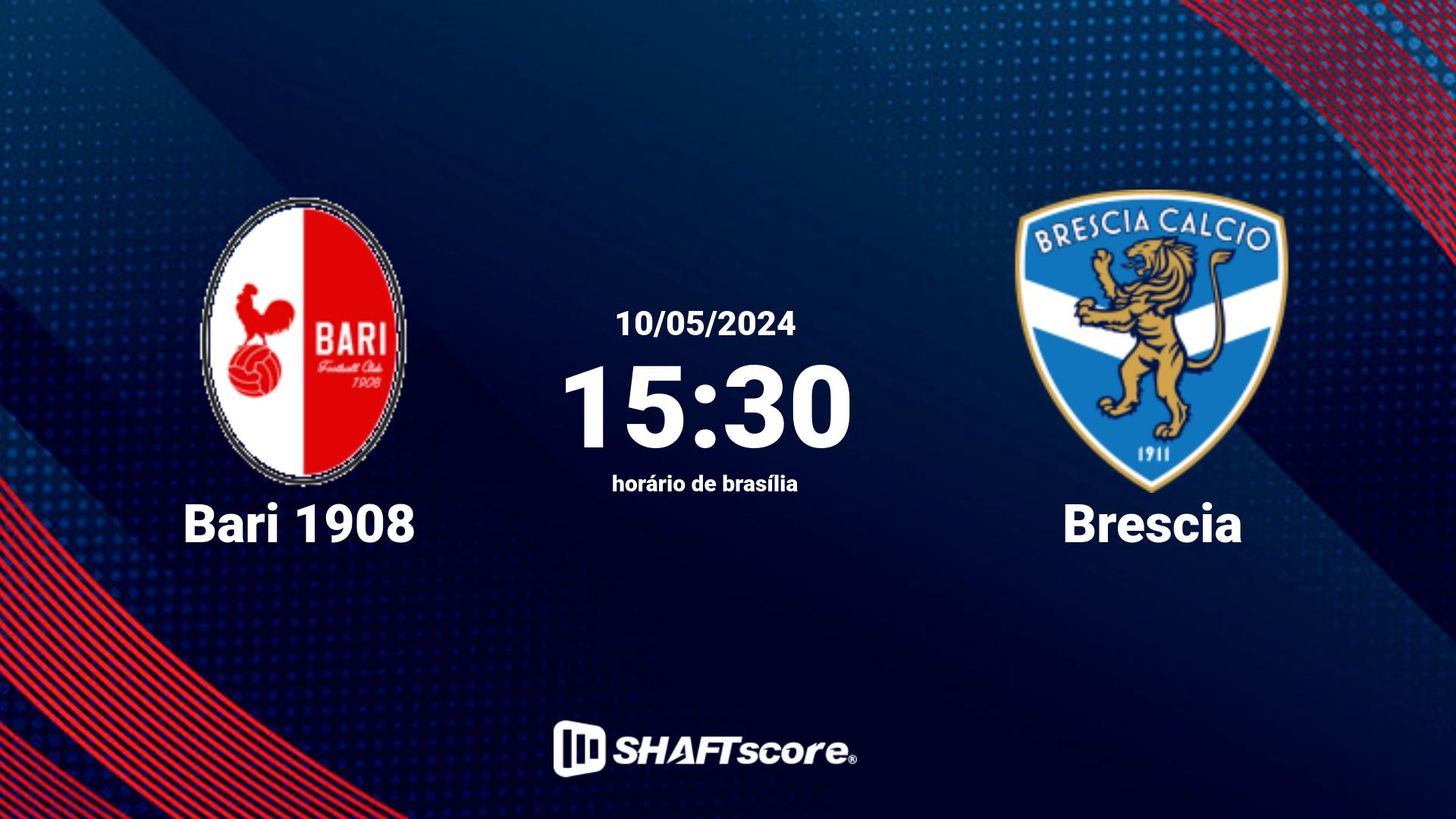 Estatísticas do jogo Bari 1908 vs Brescia 10.05 15:30