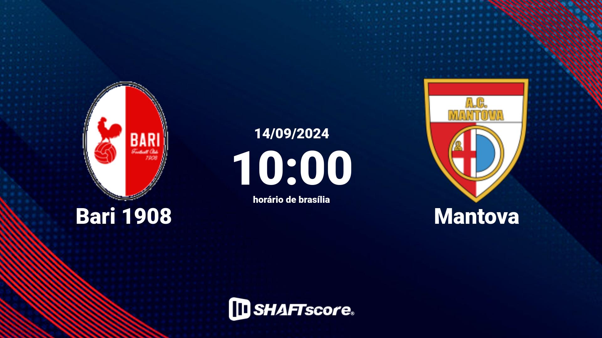 Estatísticas do jogo Bari 1908 vs Mantova 14.09 10:00