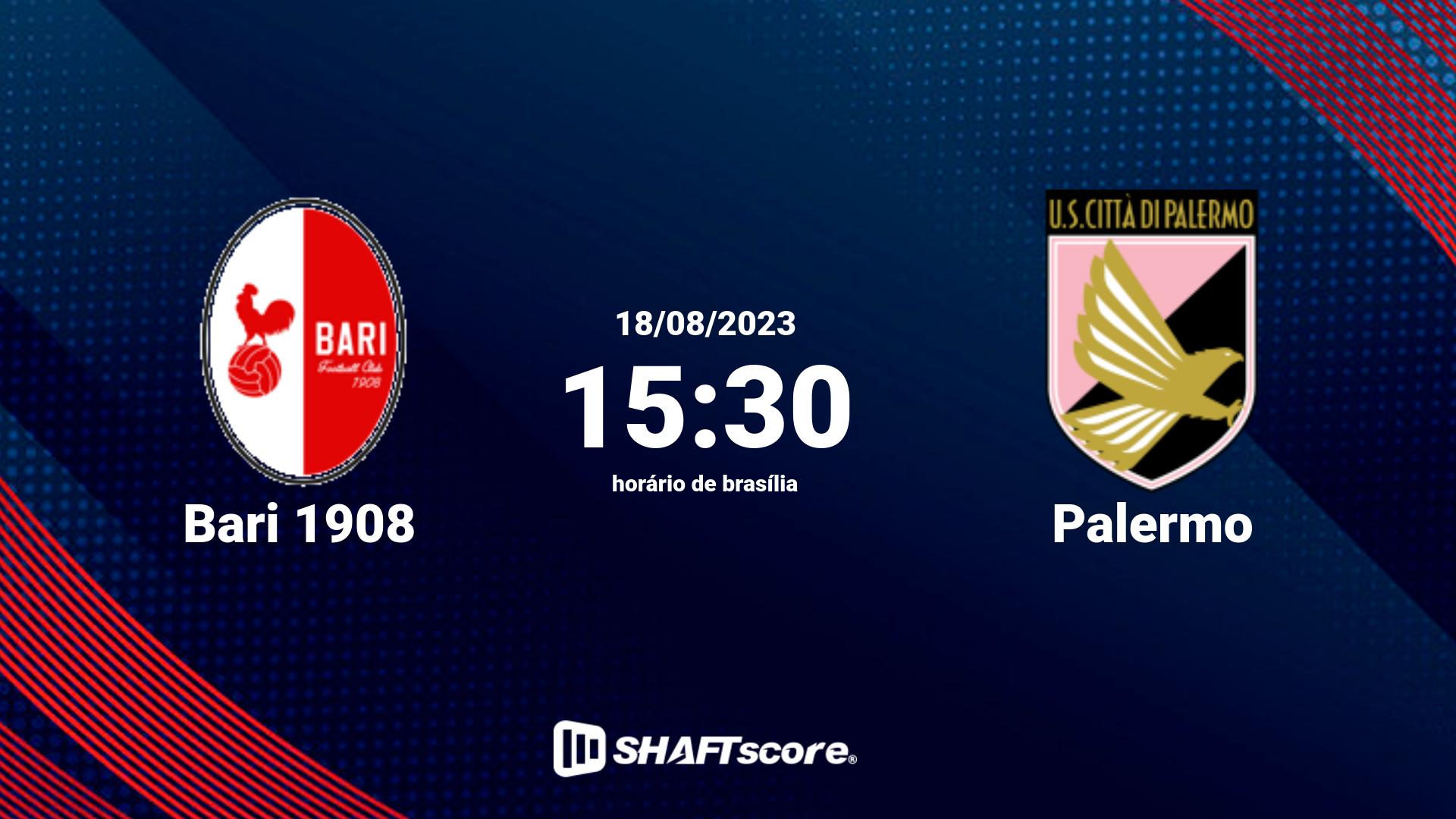 Estatísticas do jogo Bari 1908 vs Palermo 18.08 15:30