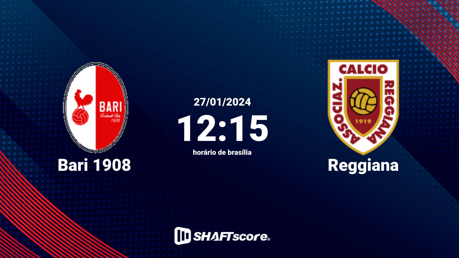 Estatísticas do jogo Bari 1908 vs Reggiana 27.01 12:15