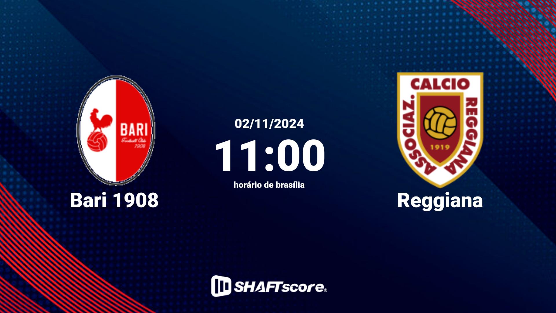 Estatísticas do jogo Bari 1908 vs Reggiana 02.11 11:00