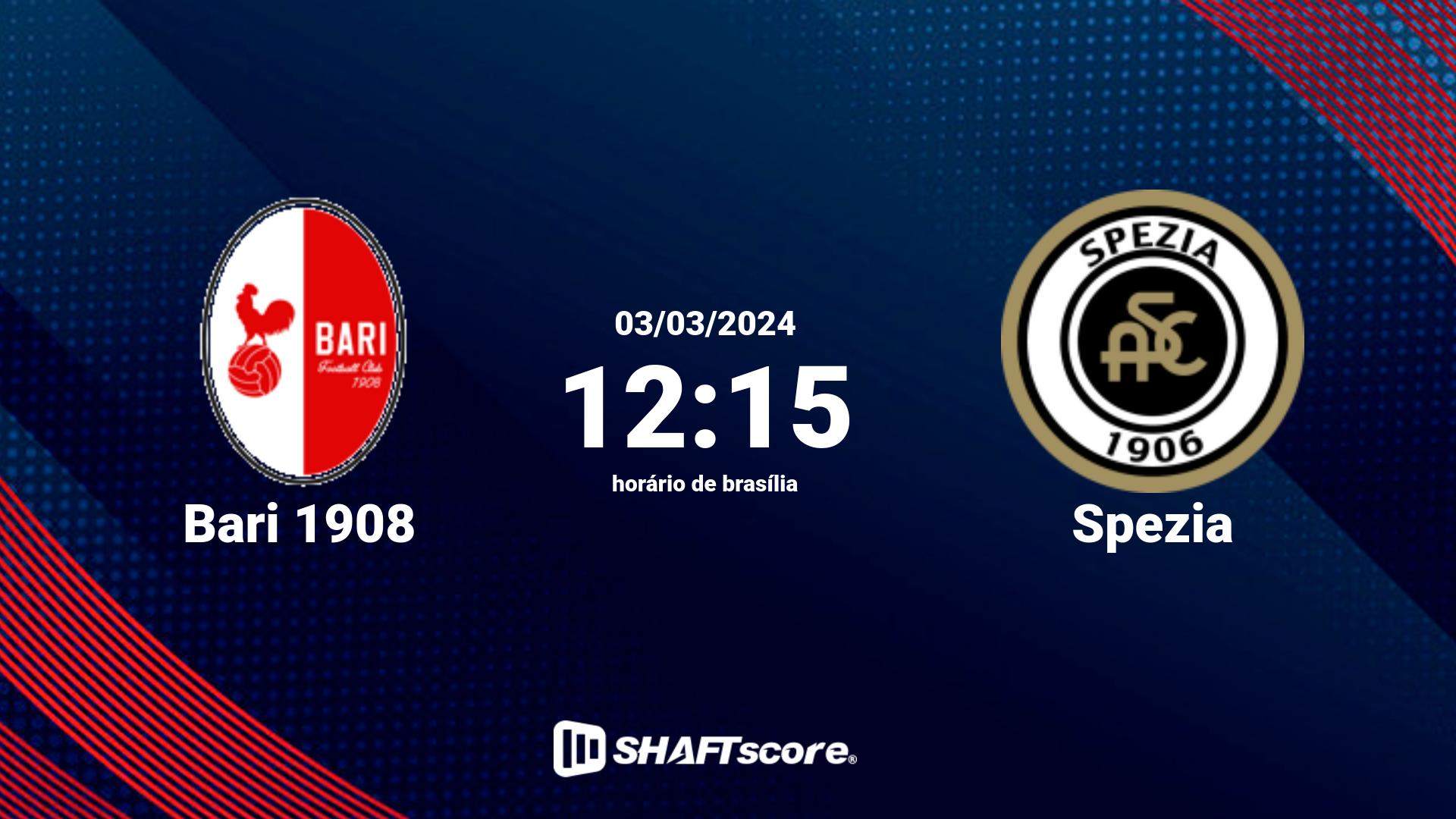 Estatísticas do jogo Bari 1908 vs Spezia 03.03 12:15