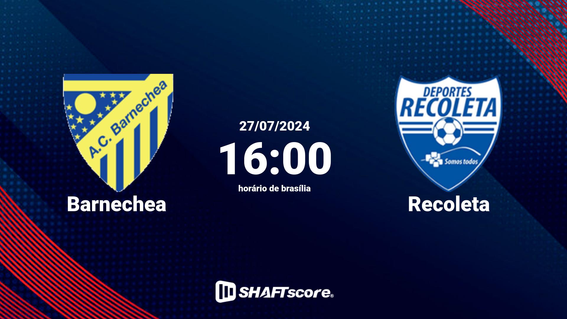 Estatísticas do jogo Barnechea vs Recoleta 27.07 16:00