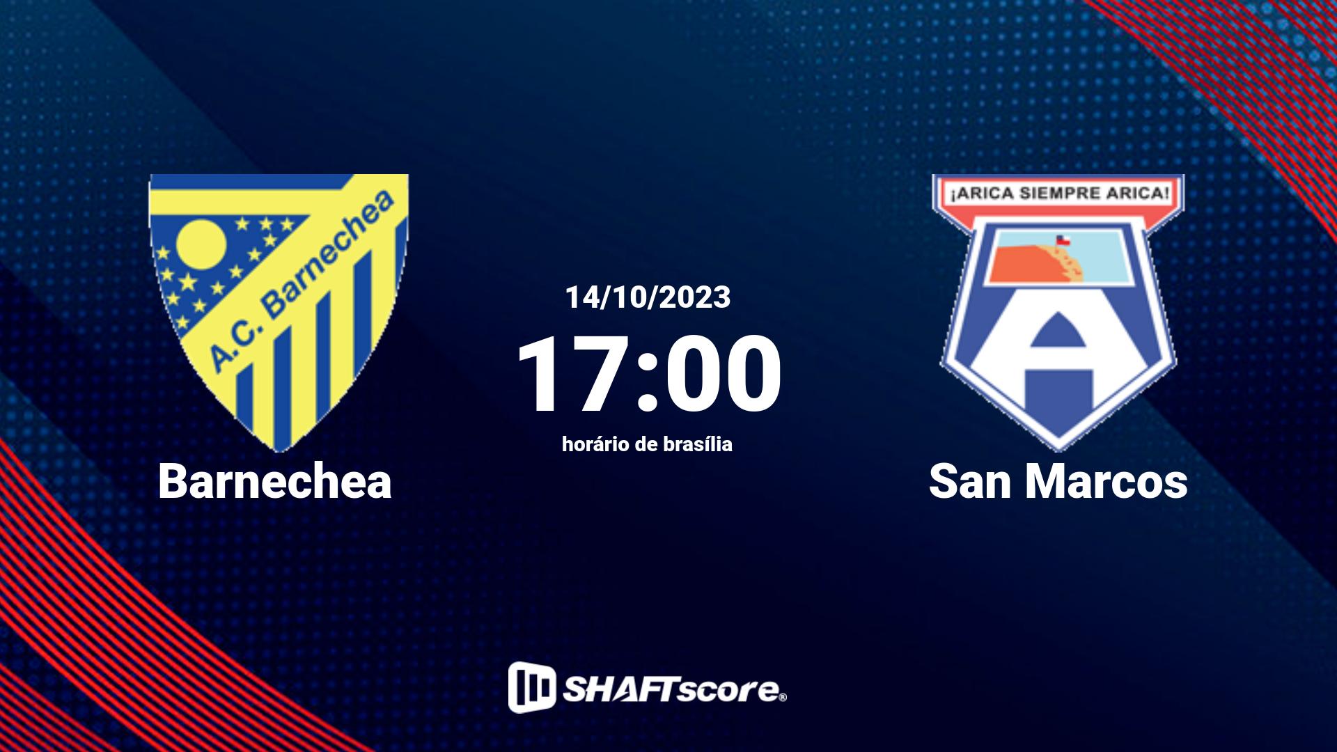 Estatísticas do jogo Barnechea vs San Marcos 14.10 17:00