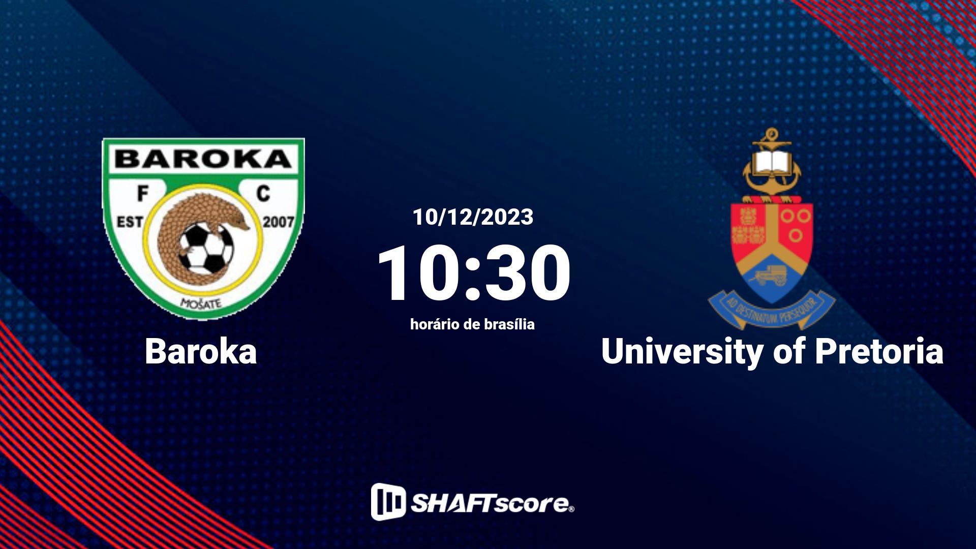 Estatísticas do jogo Baroka vs University of Pretoria 10.12 10:30