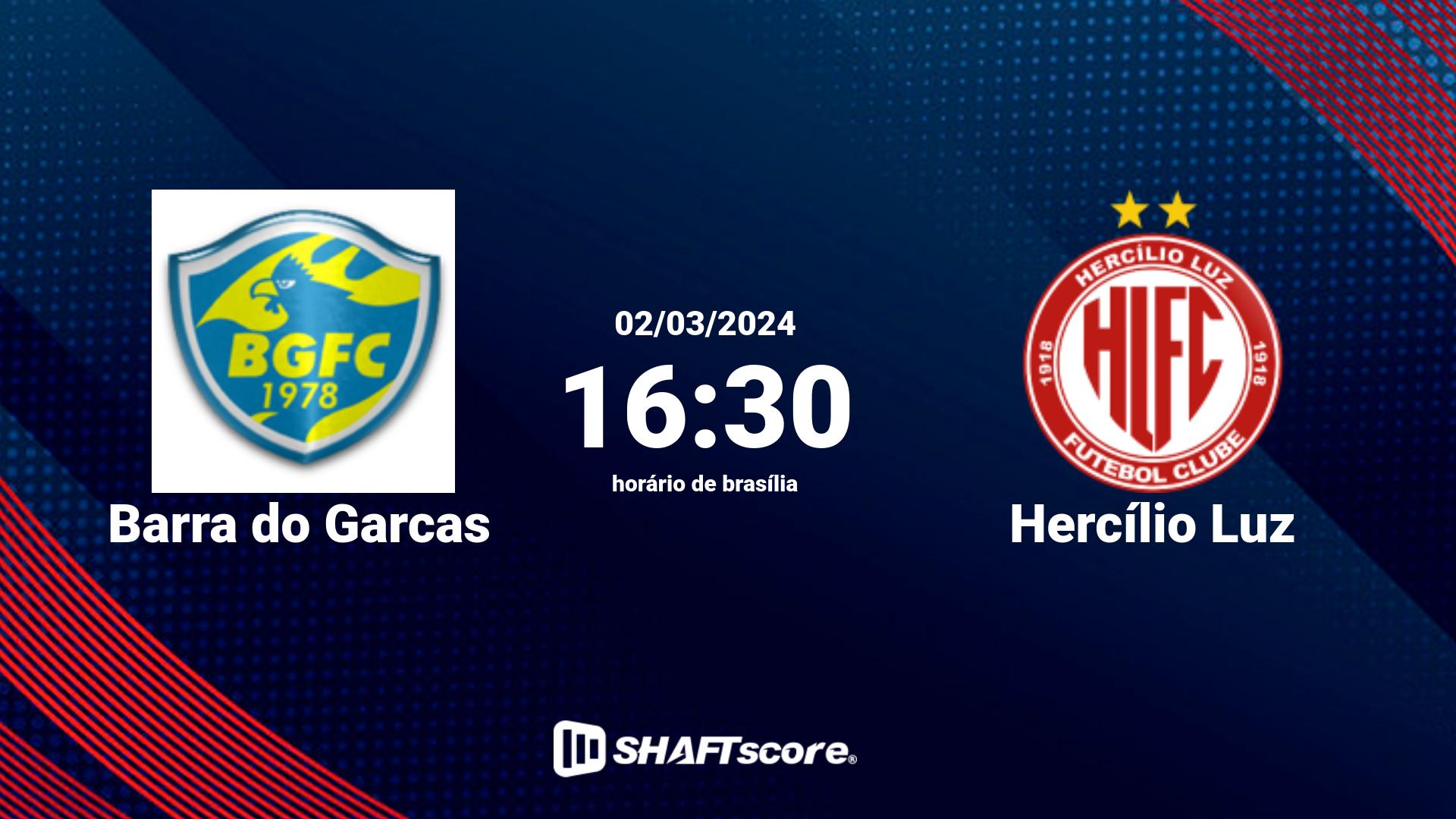 Estatísticas do jogo Barra do Garcas vs Hercílio Luz 02.03 16:30