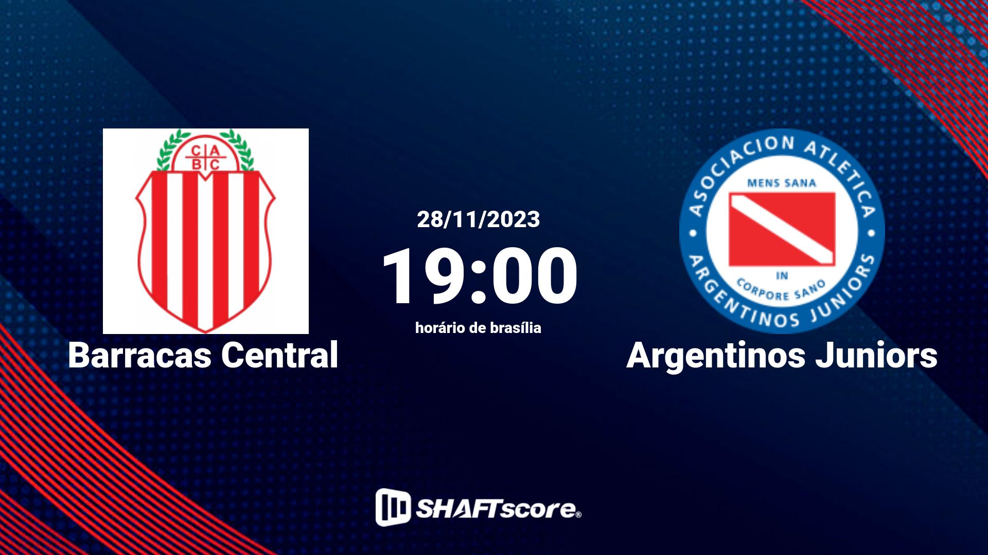 Estatísticas do jogo Barracas Central vs Argentinos Juniors 28.11 19:00