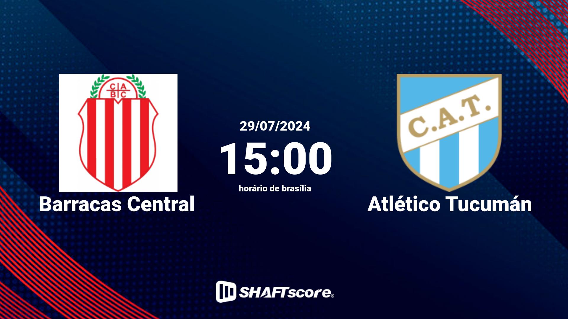 Estatísticas do jogo Barracas Central vs Atlético Tucumán 29.07 15:00