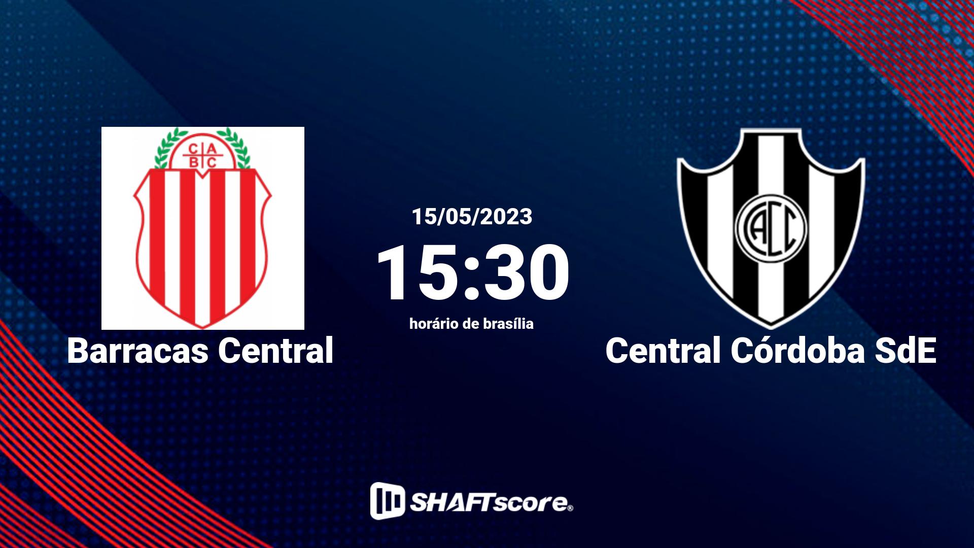 Estatísticas do jogo Barracas Central vs Central Córdoba SdE 15.05 15:30