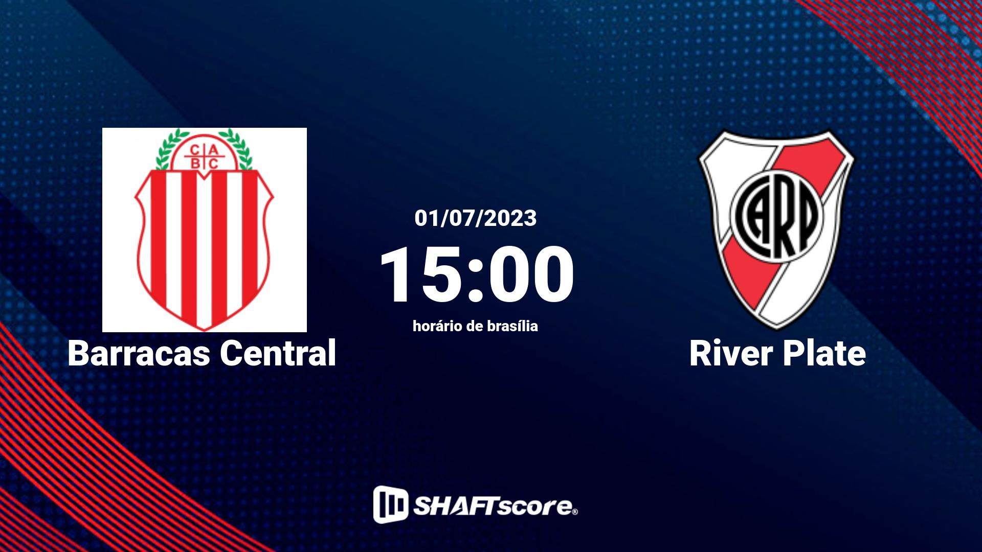 Estatísticas do jogo Barracas Central vs River Plate 01.07 15:00