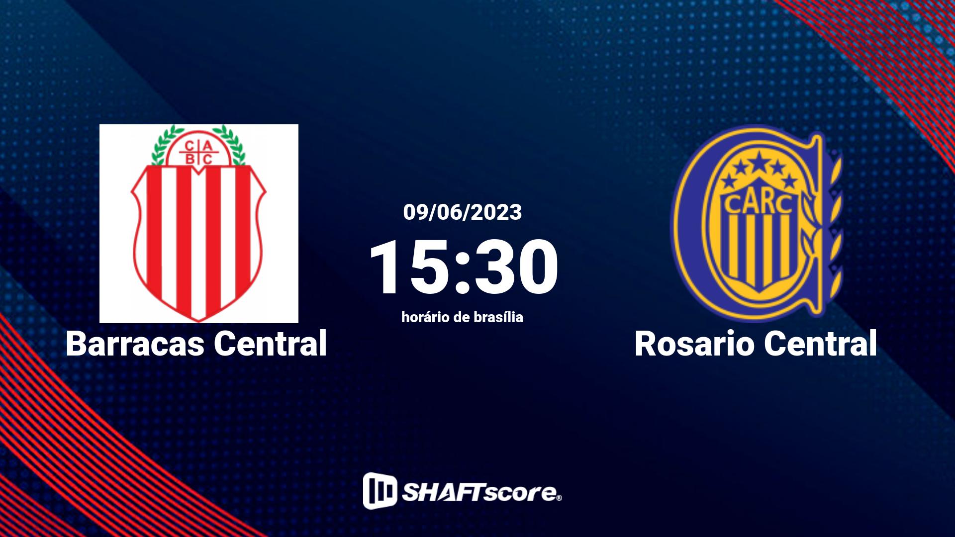 Estatísticas do jogo Barracas Central vs Rosario Central 09.06 15:30