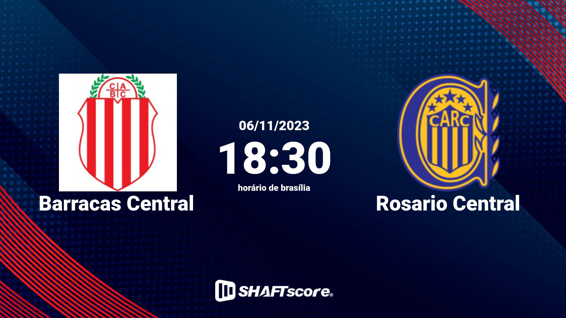 Estatísticas do jogo Barracas Central vs Rosario Central 06.11 18:30