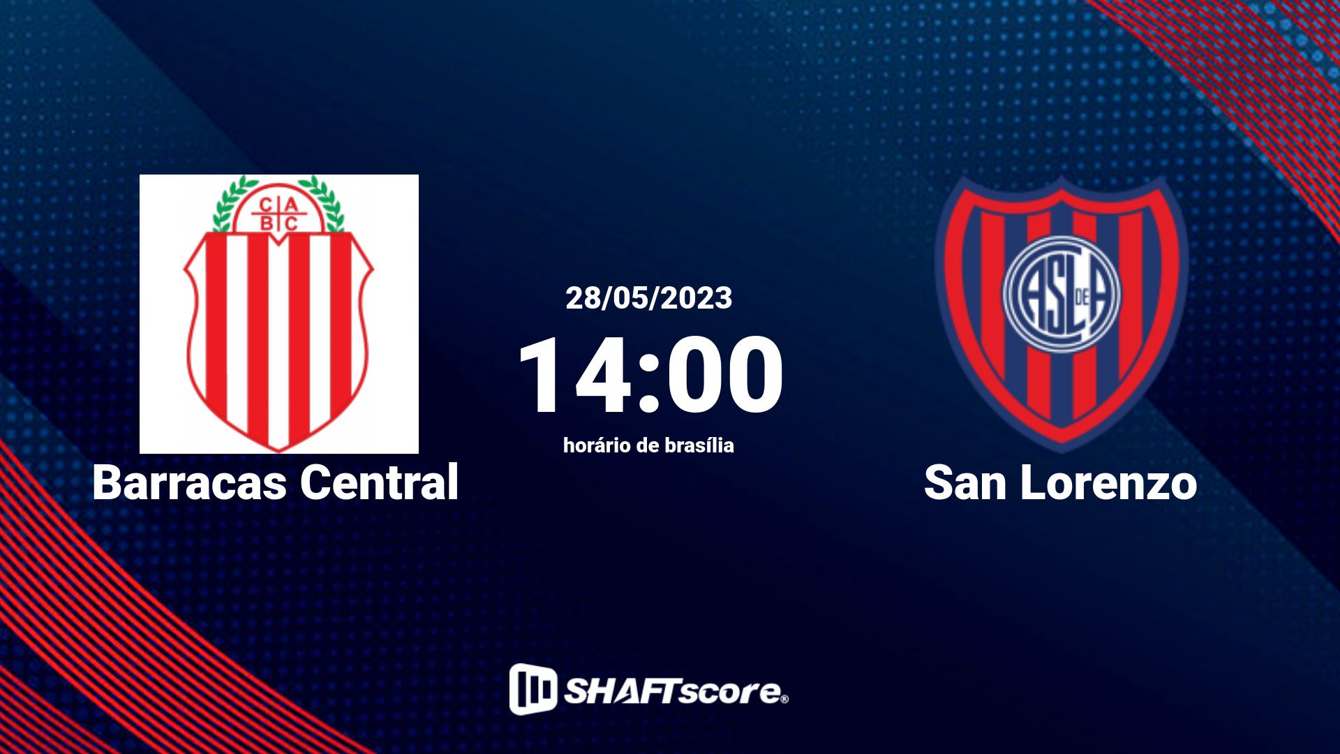 Estatísticas do jogo Barracas Central vs San Lorenzo 28.05 14:00